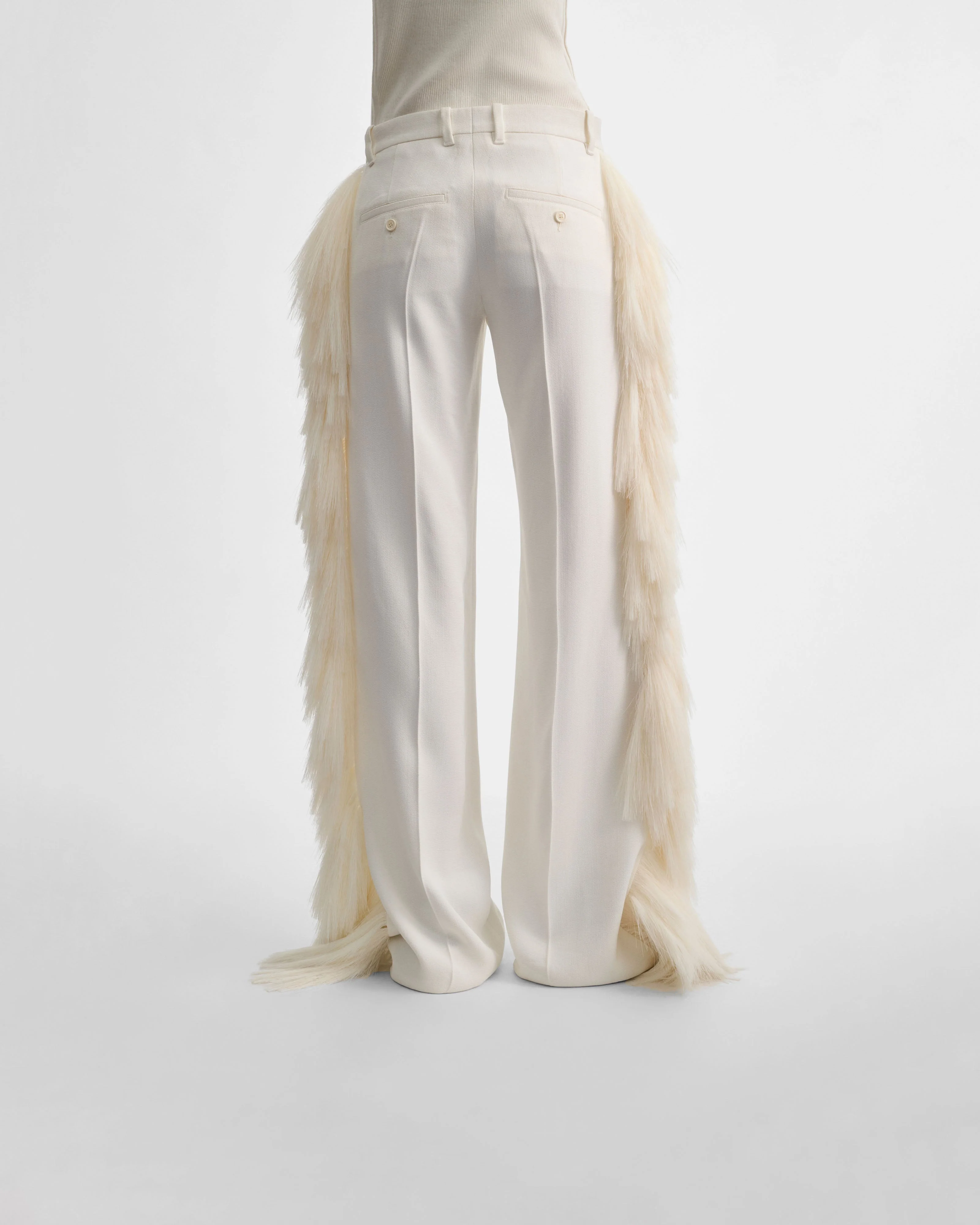 FRINGED TROUSERS | vanilla viscose - Image 4