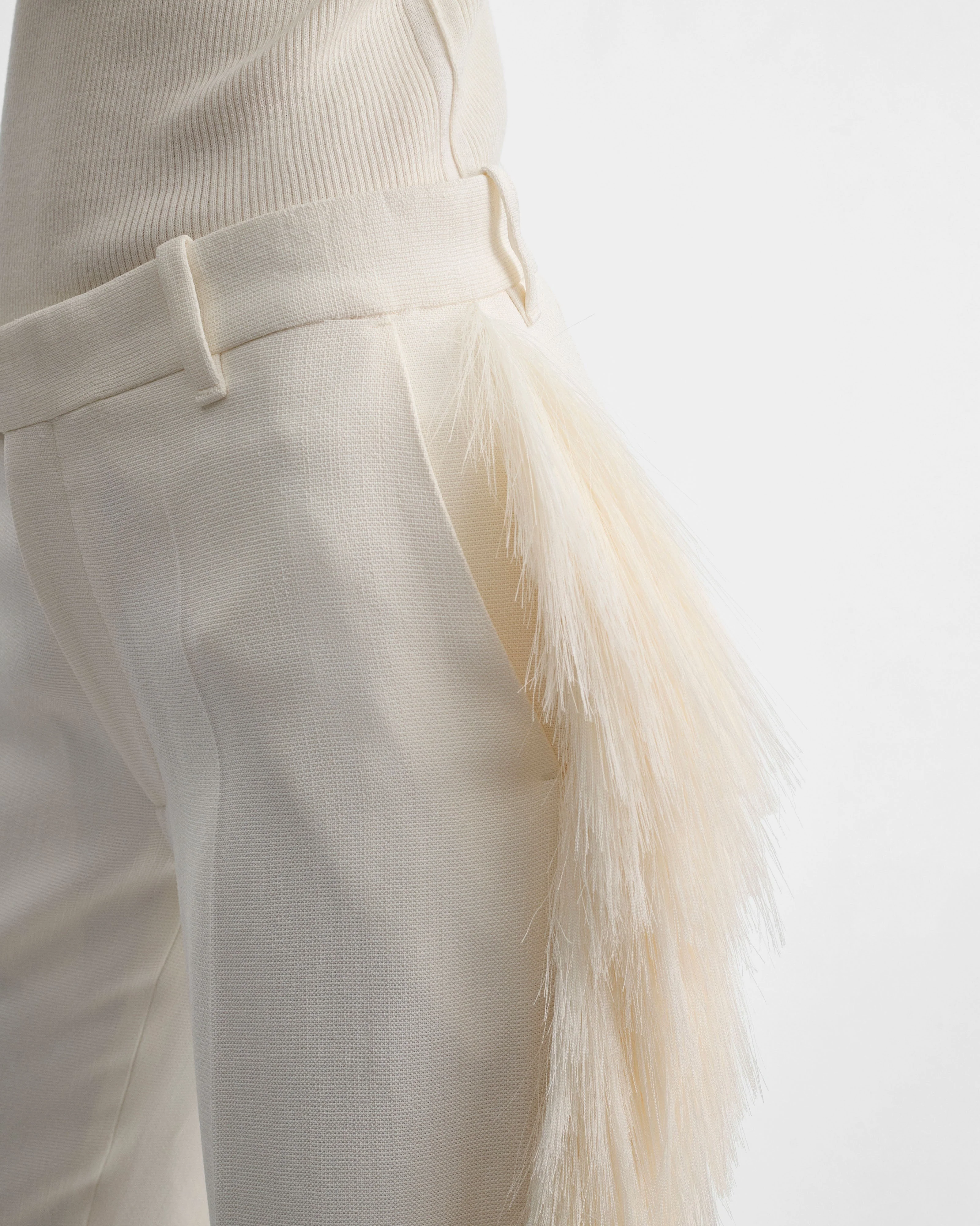 FRINGED TROUSERS | vanilla viscose - Image 6