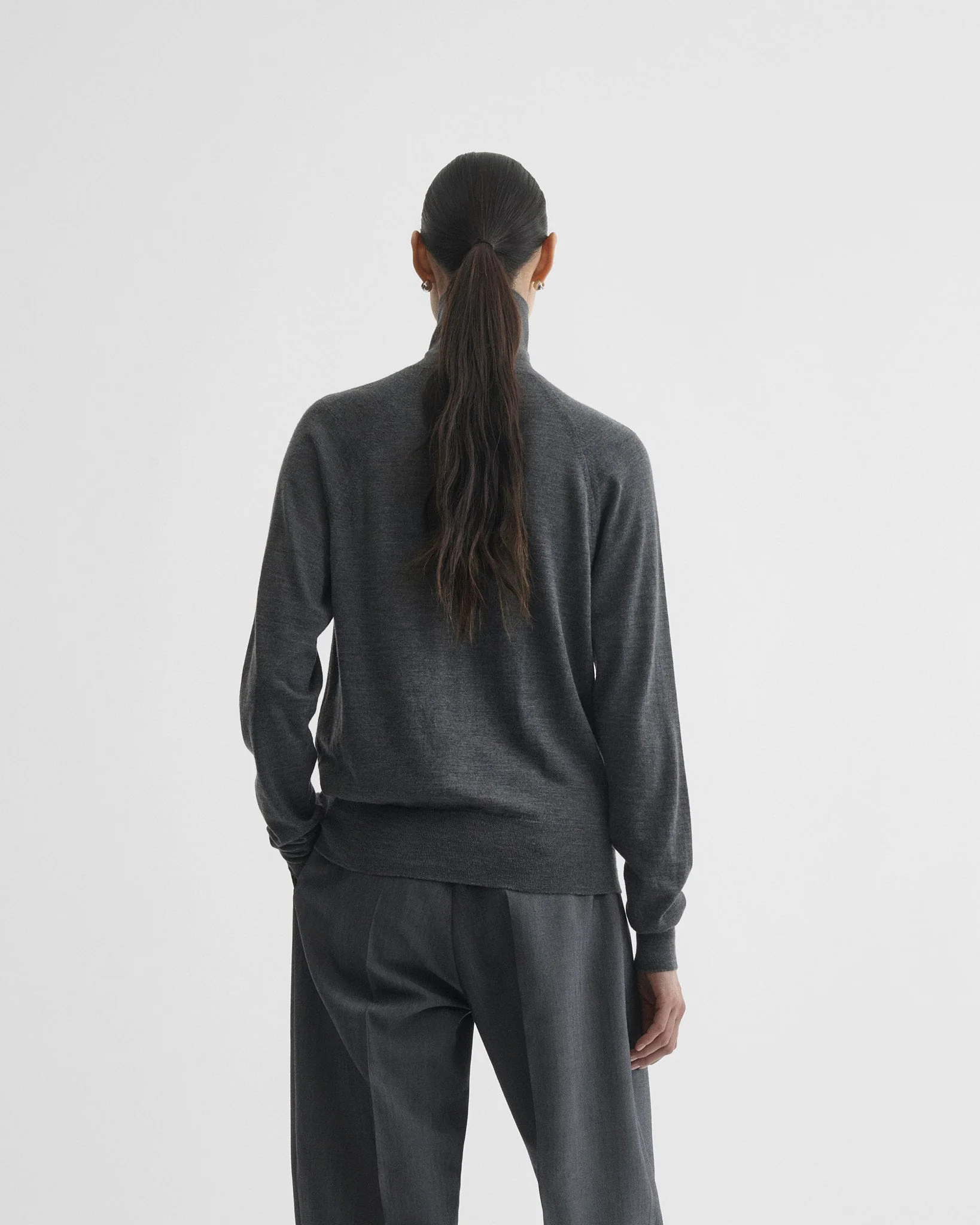 HIGH NECK JUMPER | anthracite melange wool - Image 4