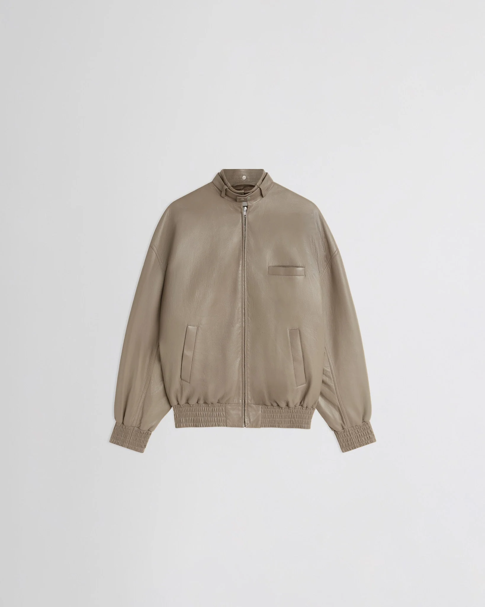 JACKET WITH ATTACHABLE SCARF | mastic leather