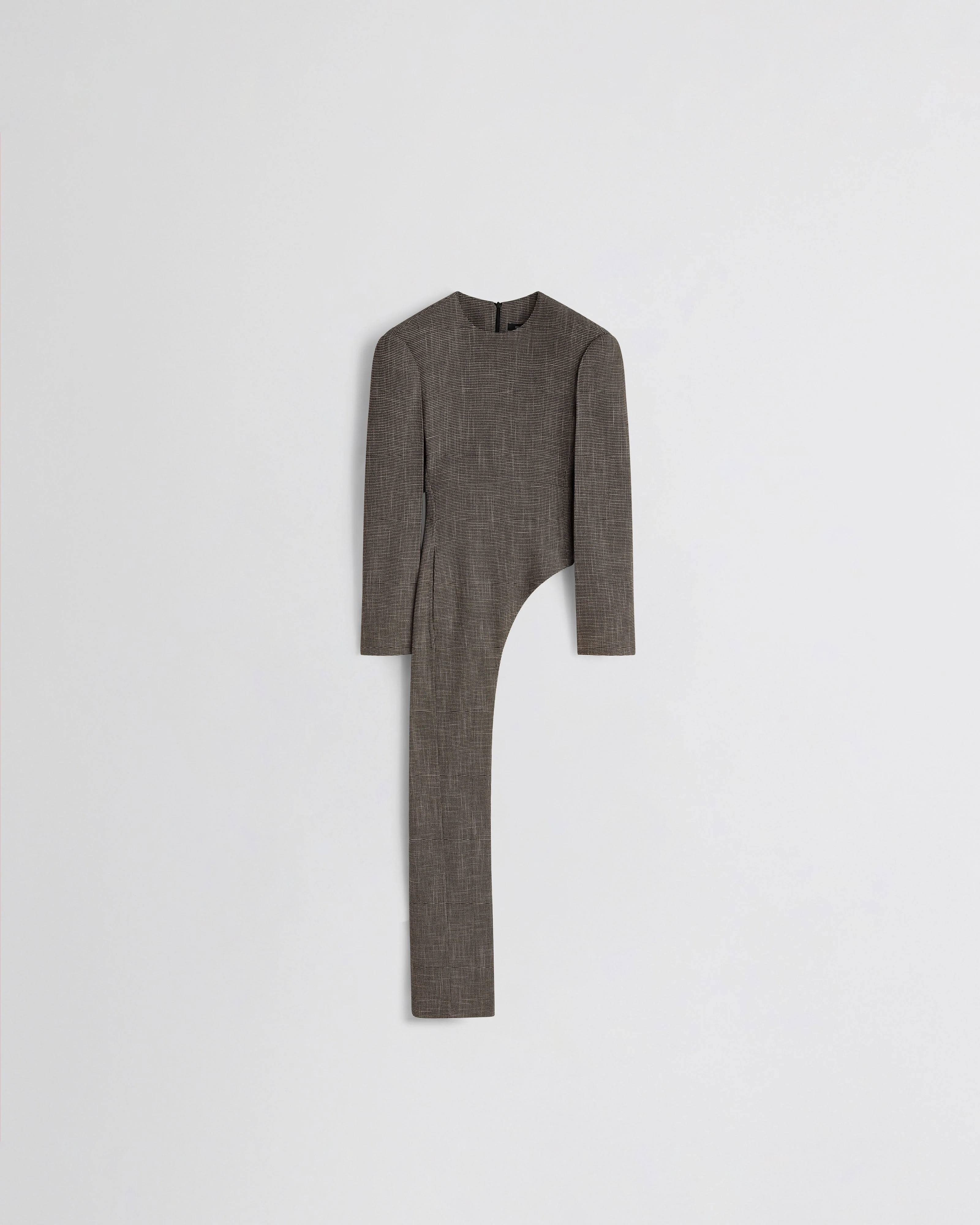 KINKED ASYMMETRIC TAILORED TOP | salt and pepper viscose
