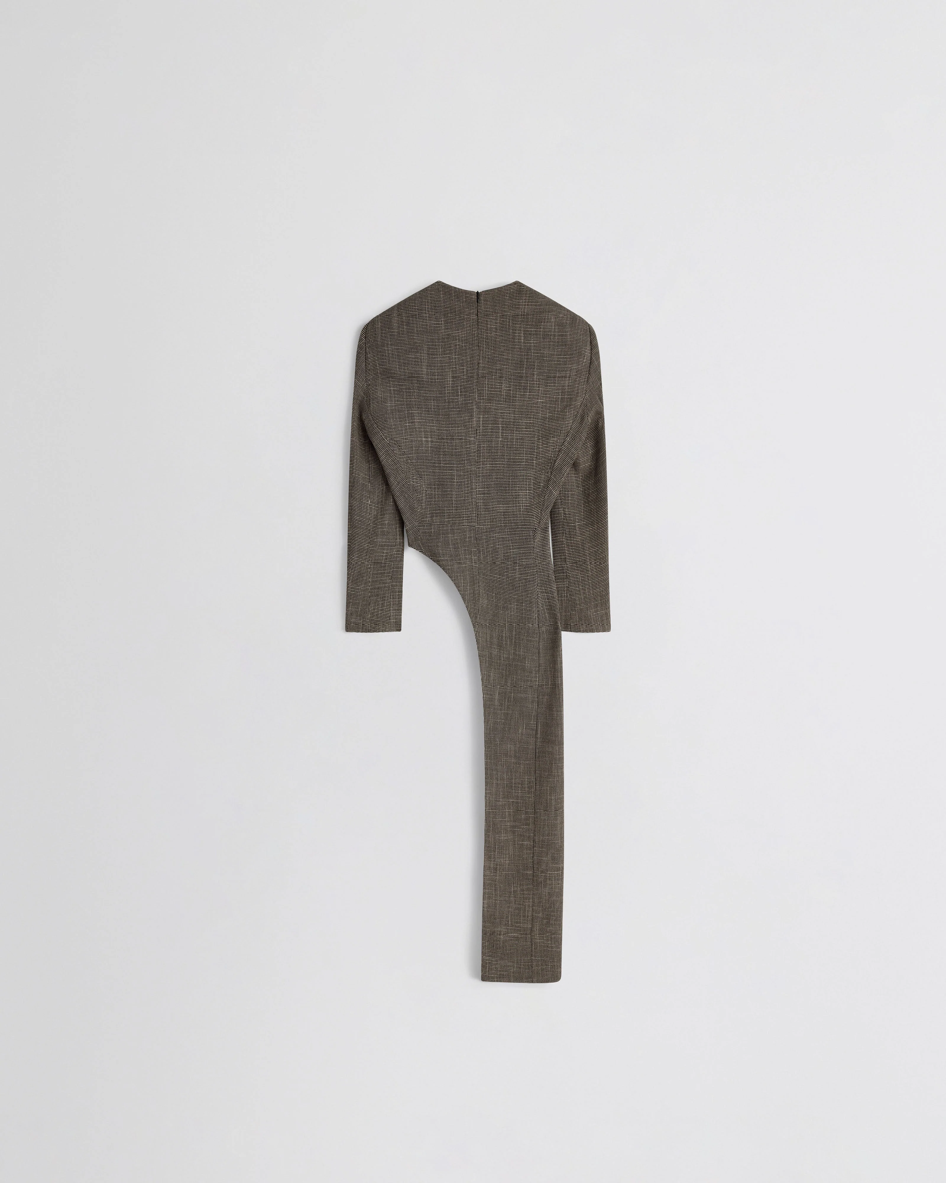 KINKED ASYMMETRIC TAILORED TOP | salt and pepper viscose - Image 2
