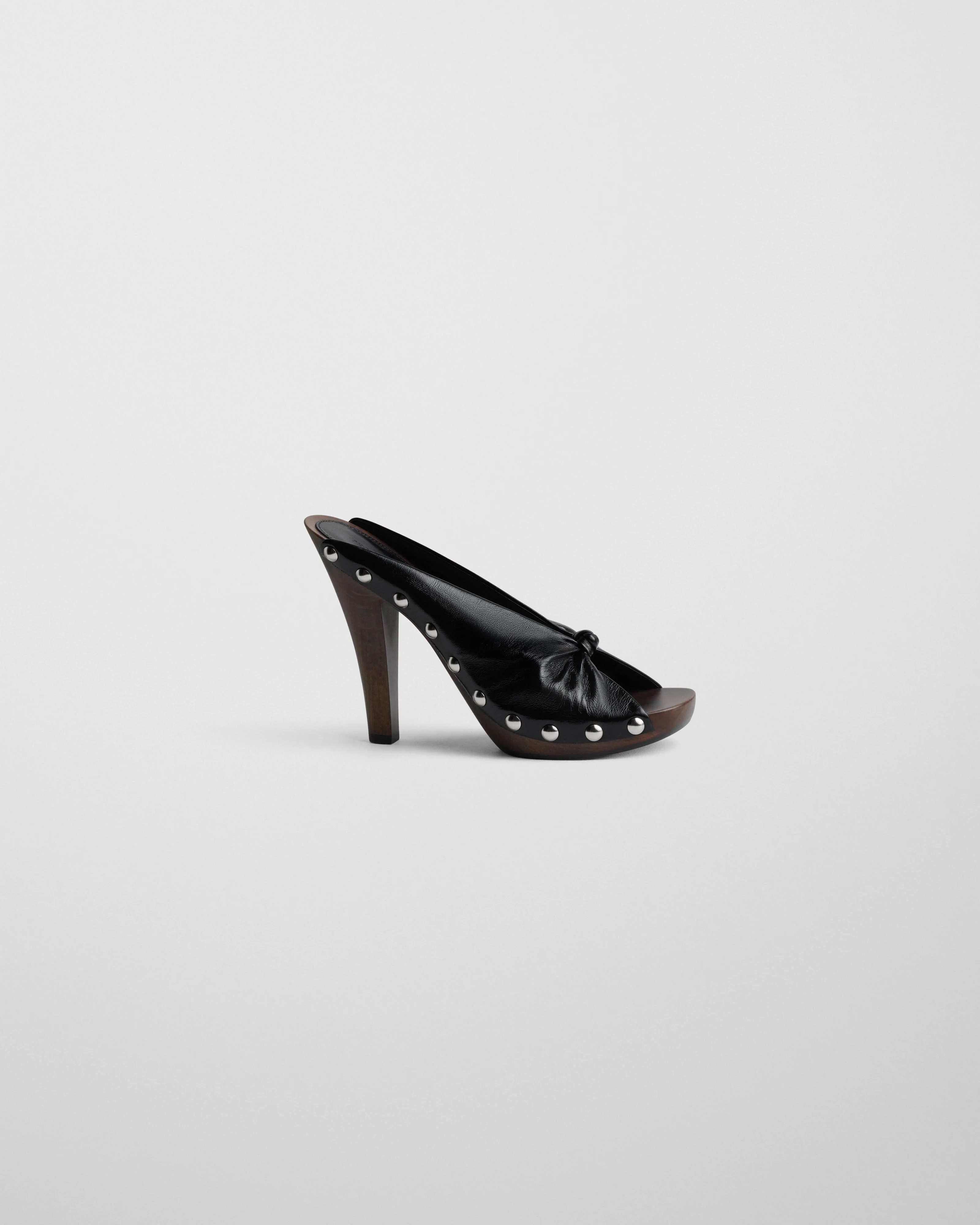 KNOTTED CLOG | black leather