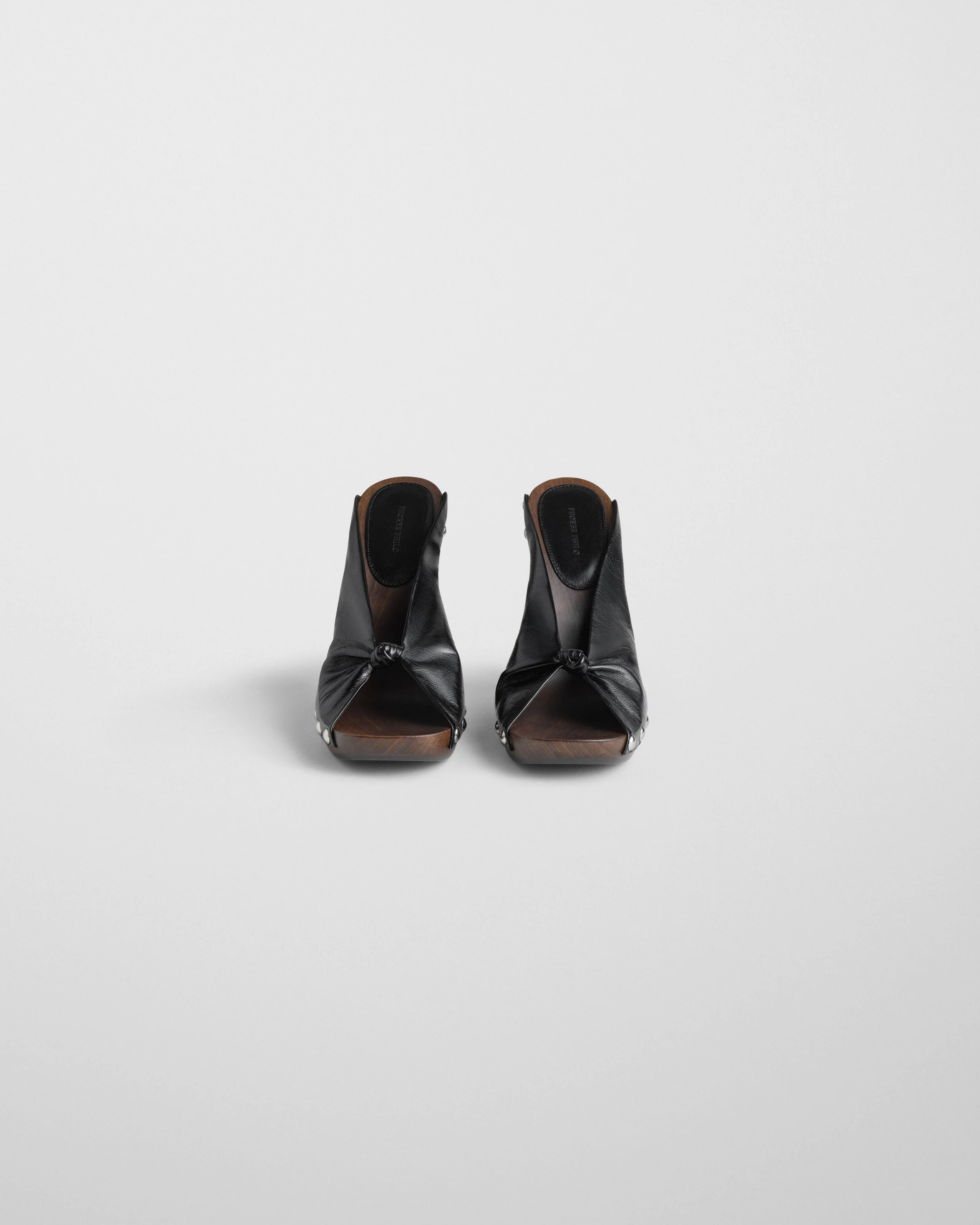 KNOTTED CLOG | black leather - Image 2