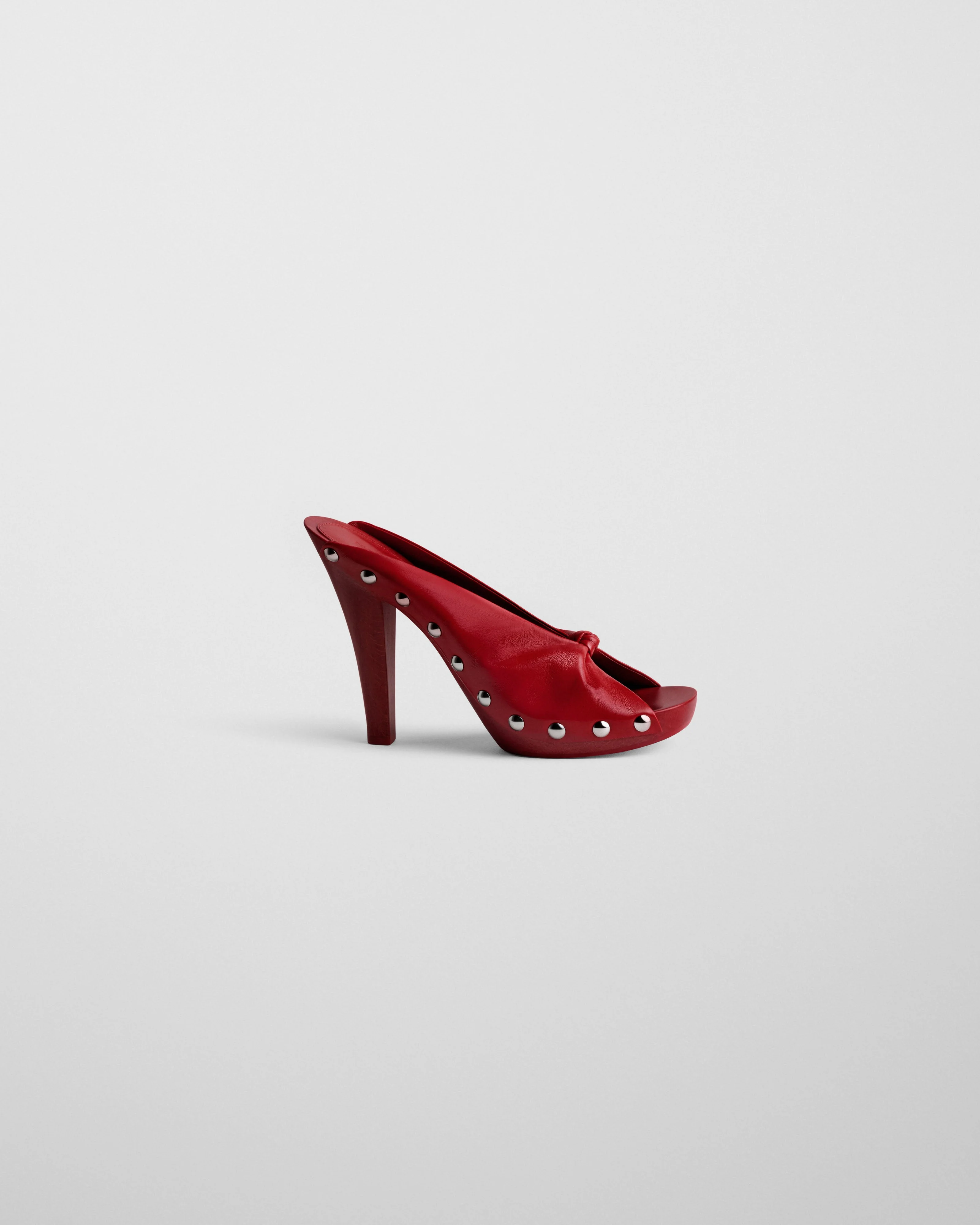 KNOTTED CLOG | candy red leather