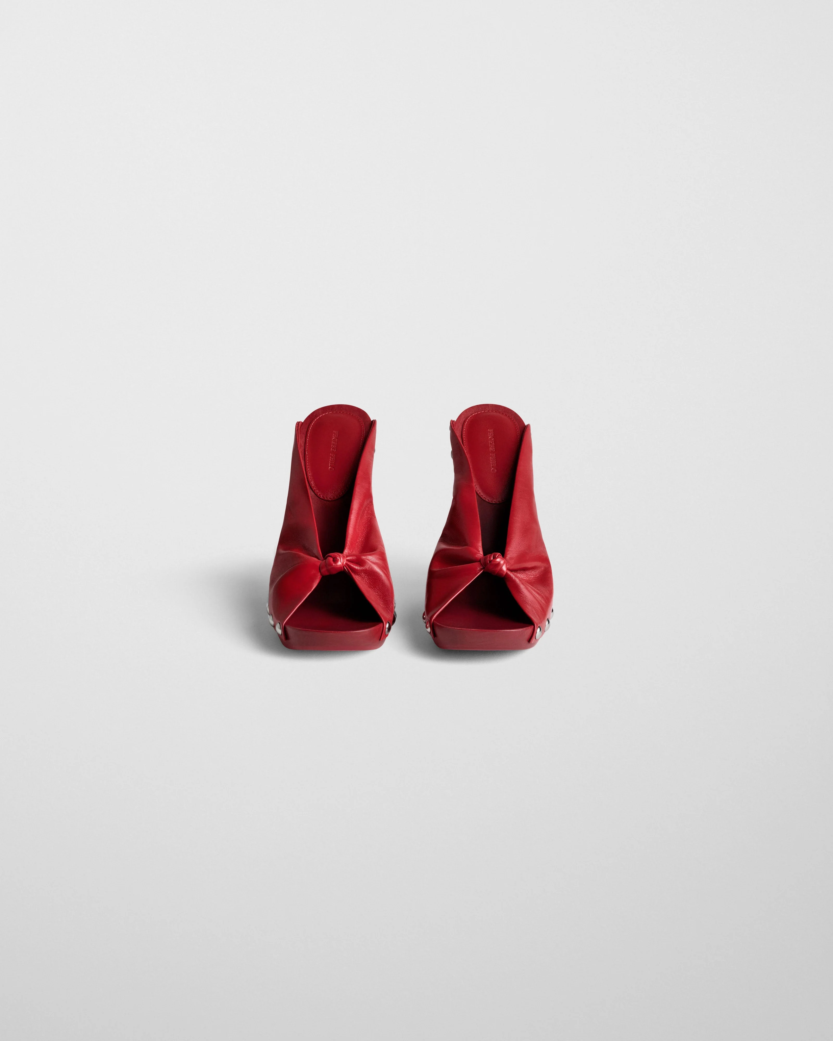 KNOTTED CLOG | candy red leather - Image 2