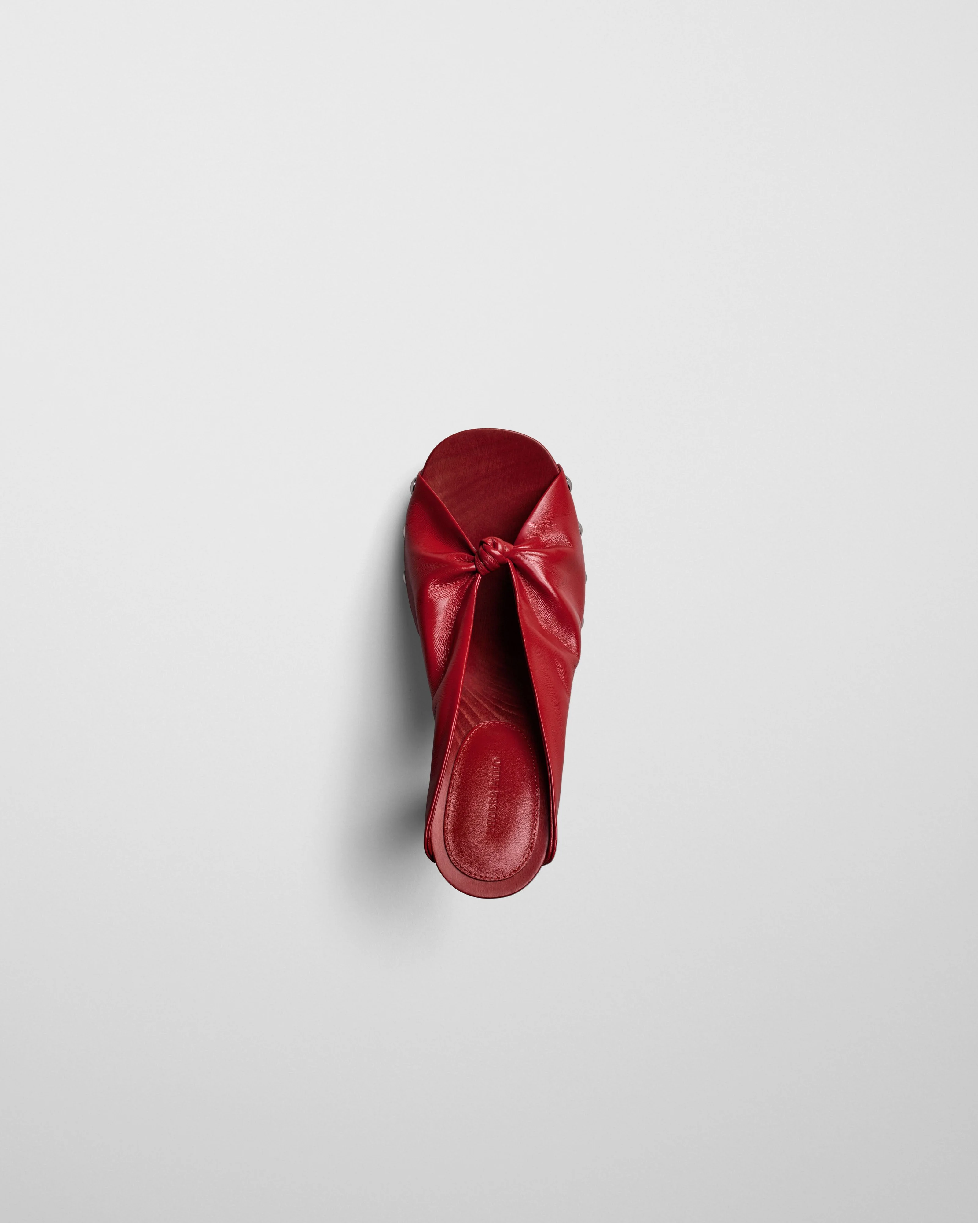 KNOTTED CLOG | candy red leather - Image 3