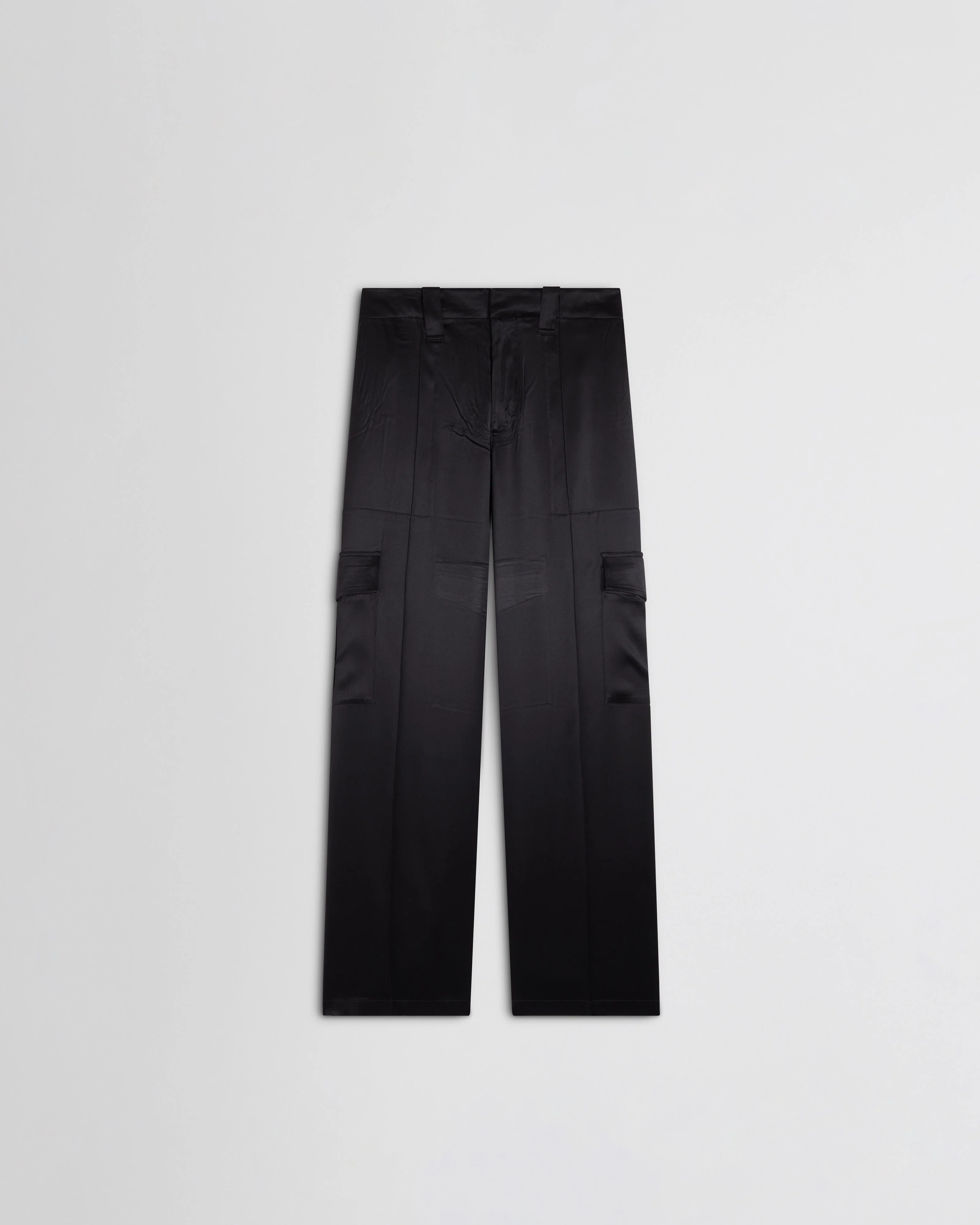 LIQUID CARGO TROUSERS | black silk