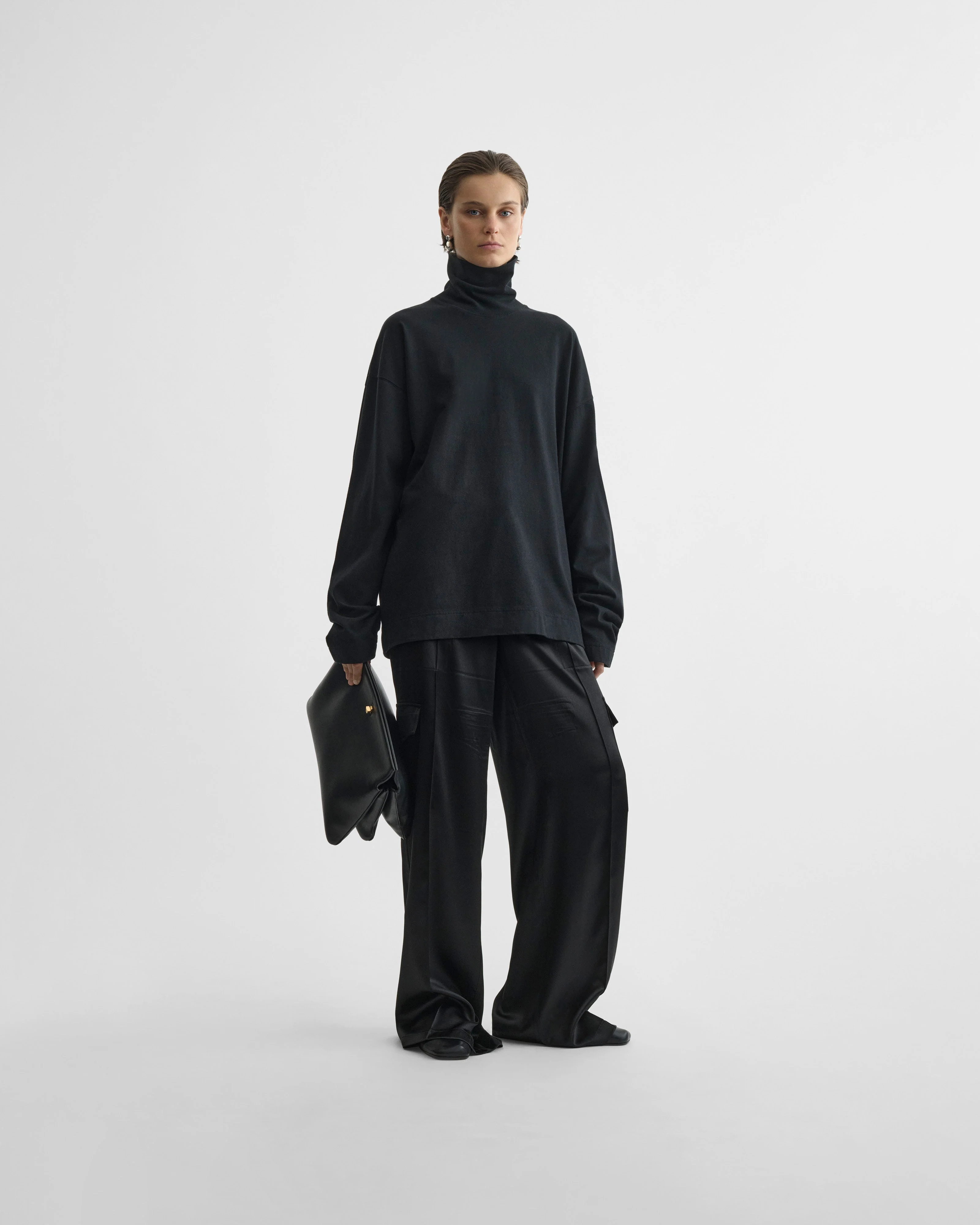 LIQUID CARGO TROUSERS | black silk - Image 3