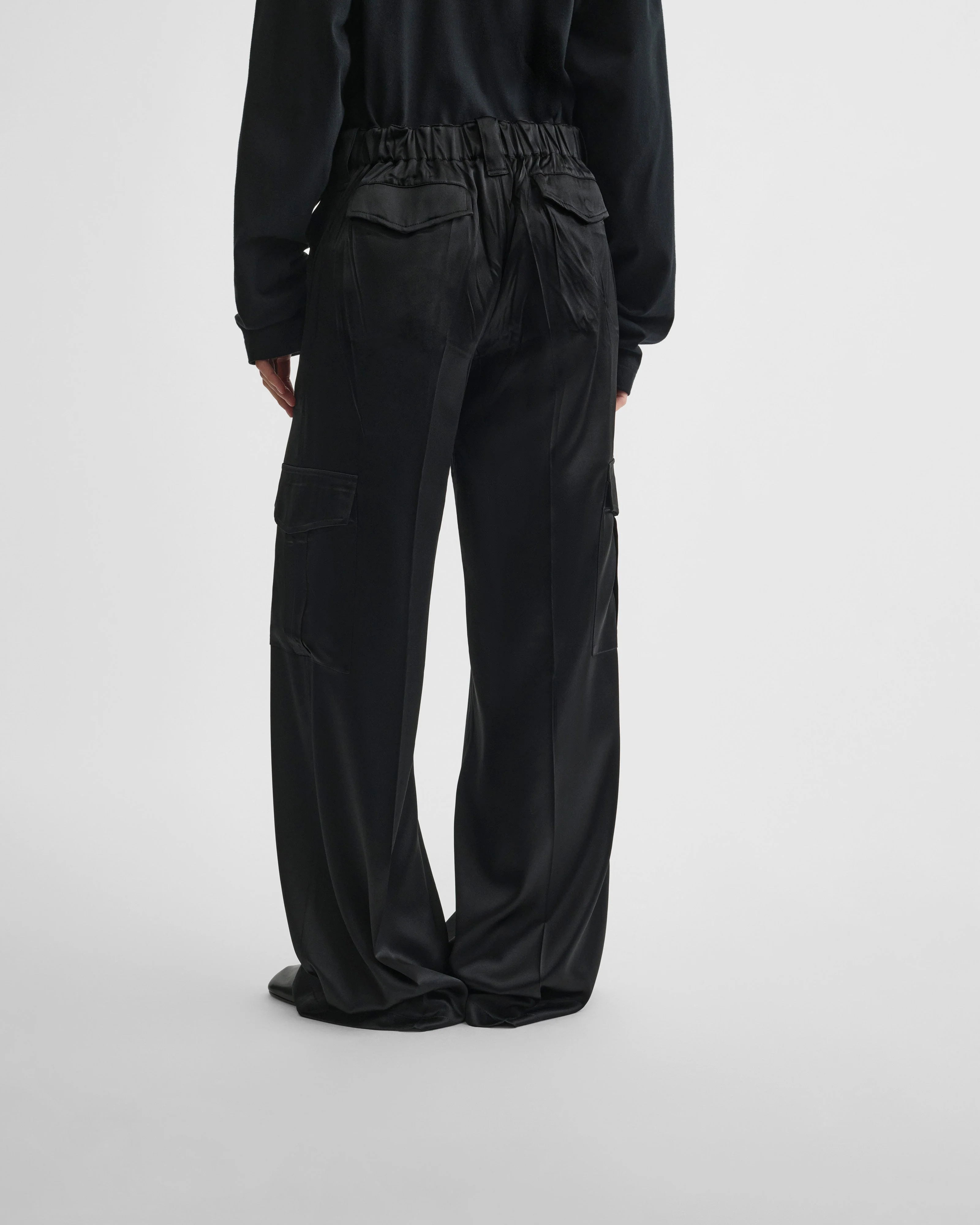 LIQUID CARGO TROUSERS | black silk - Image 6