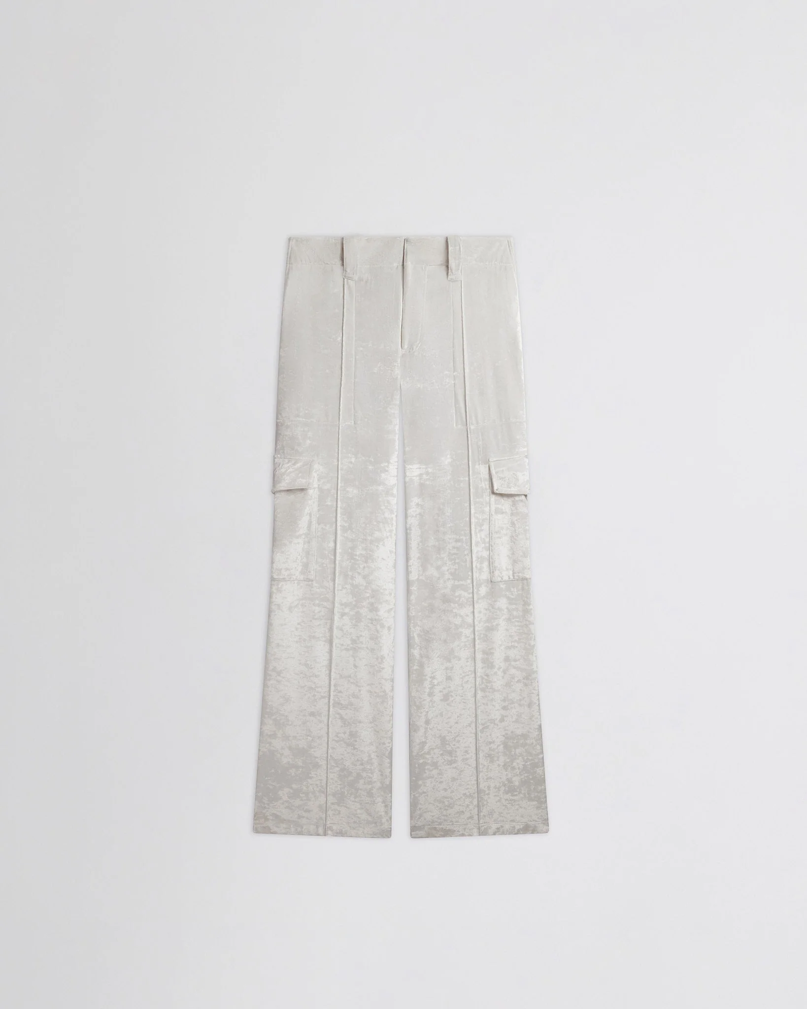 LIQUID CARGO TROUSERS | white crushed velvet