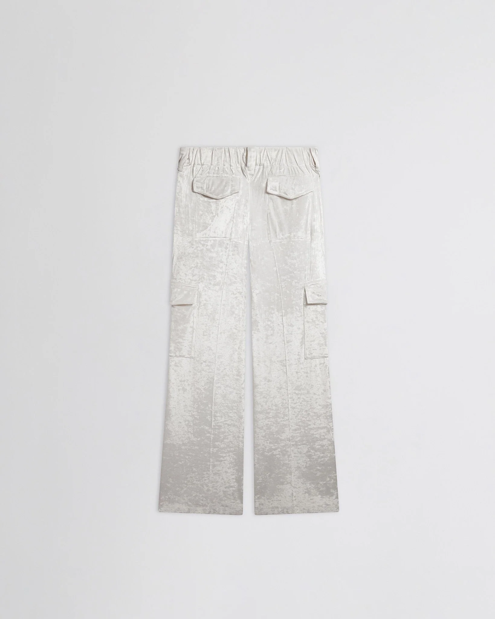 LIQUID CARGO TROUSERS | white crushed velvet - Image 2