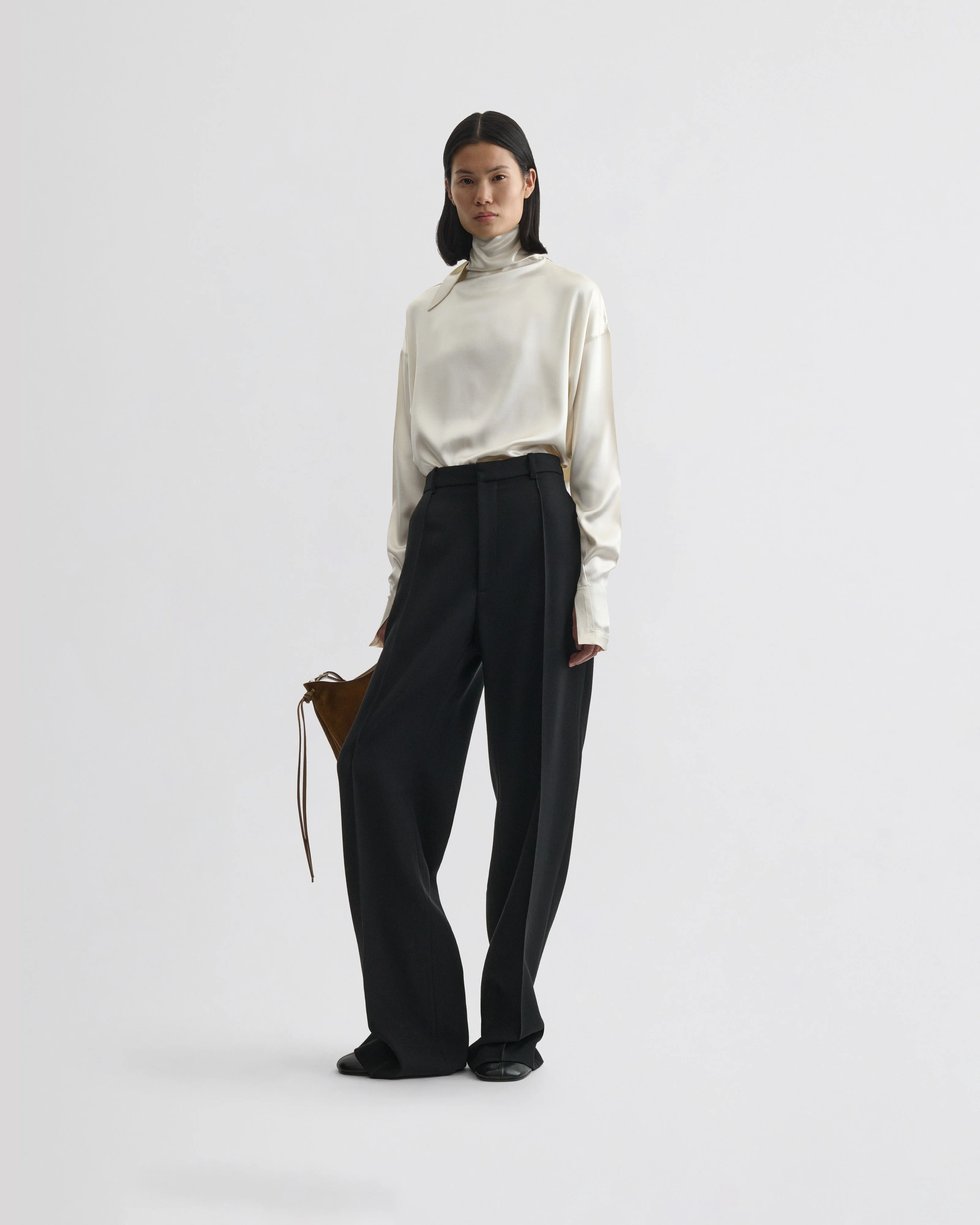 LIQUID KNOT COLLAR TOP | cream silk - Image 3