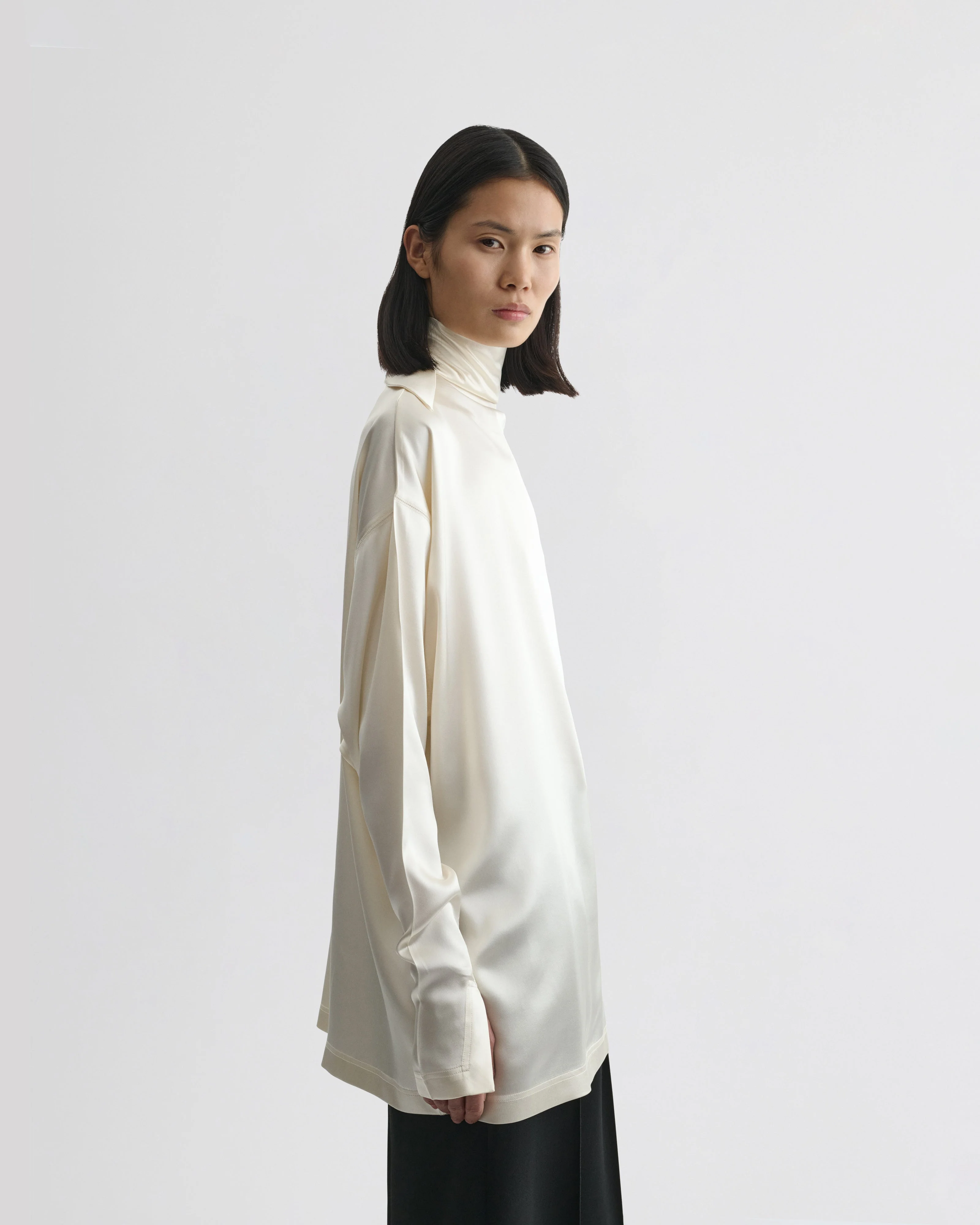 LIQUID KNOT COLLAR TOP | cream silk - Image 5