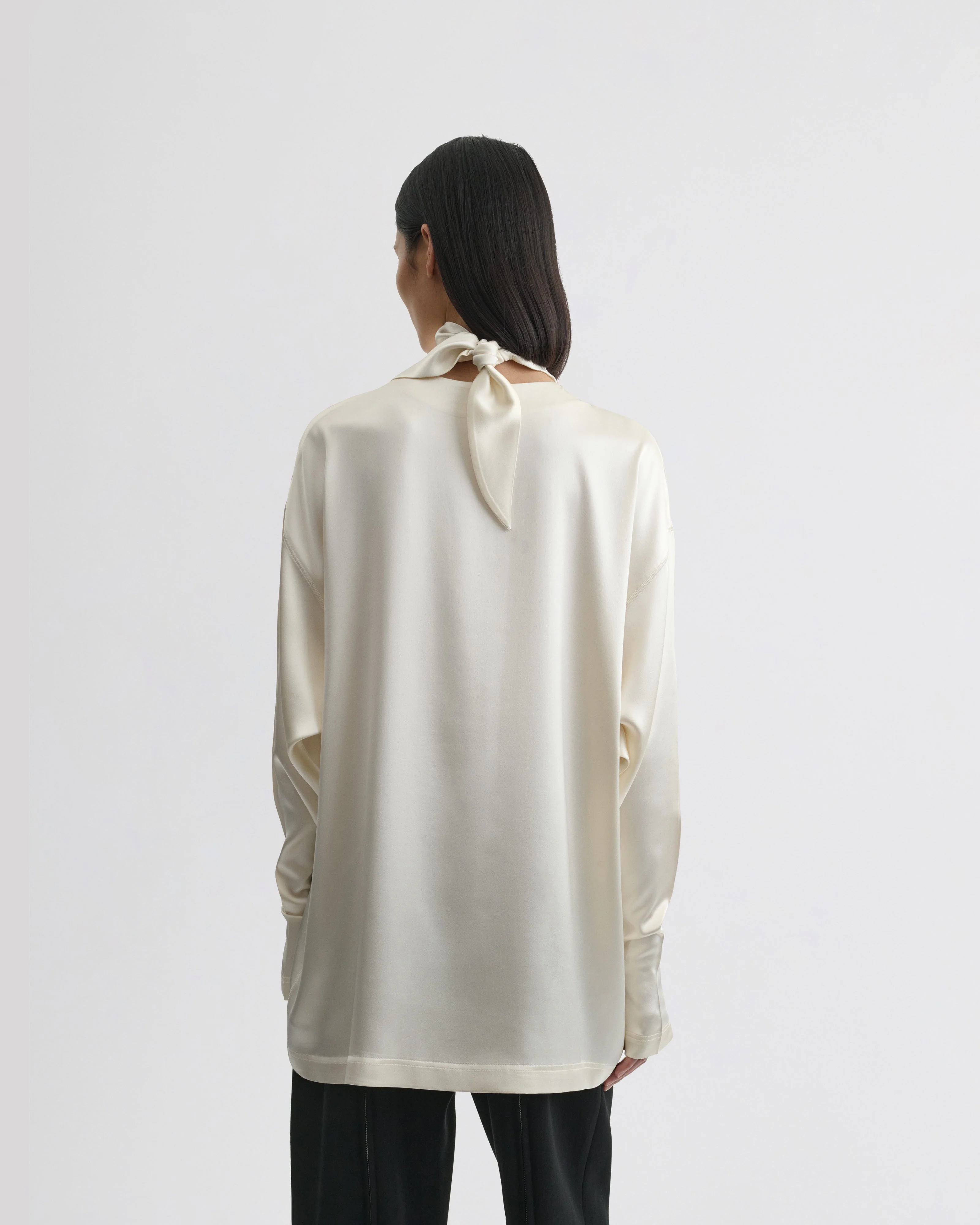LIQUID KNOT COLLAR TOP | cream silk - Image 6