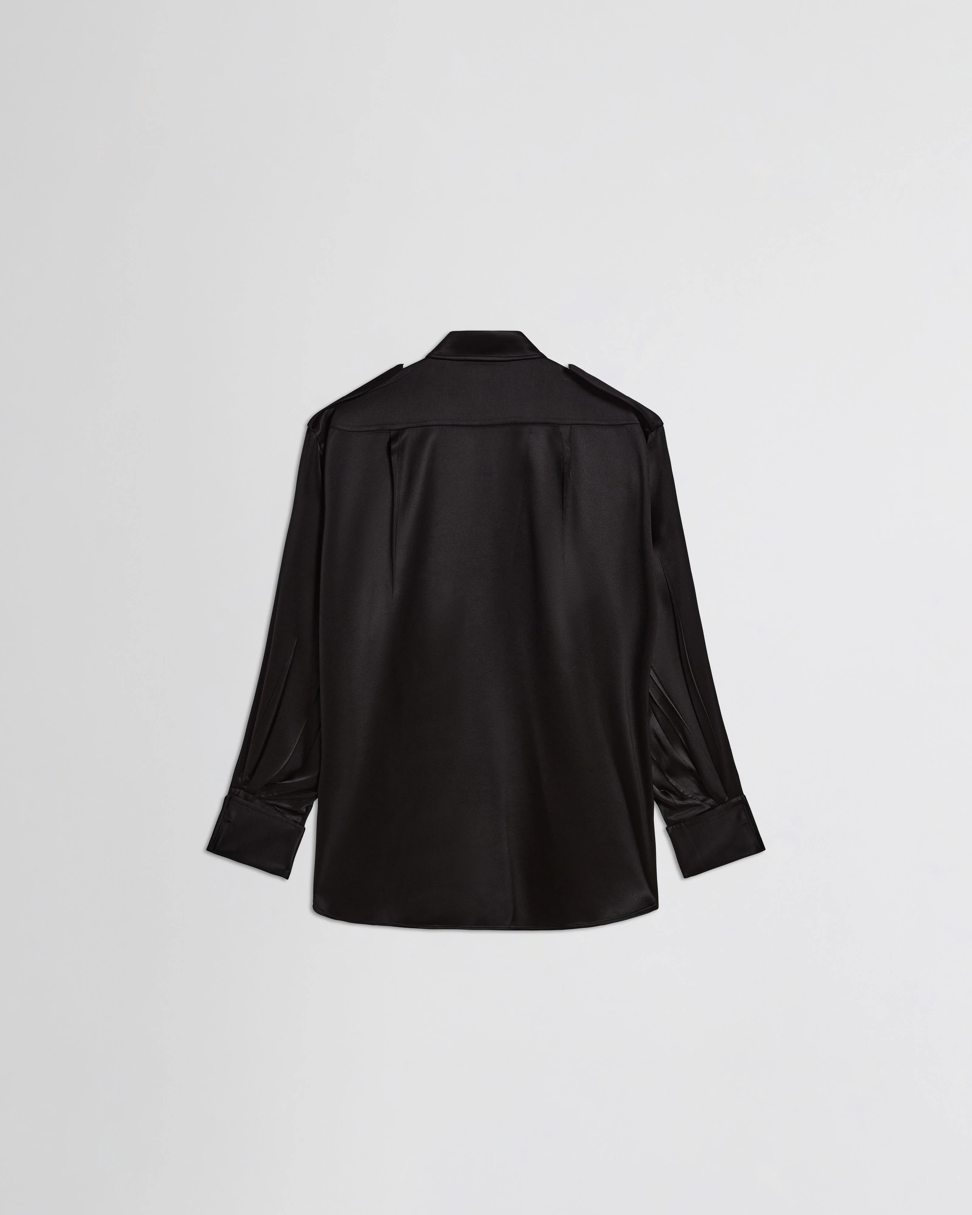 LIQUID UTILITY SHIRT  | black silk satin - Image 2