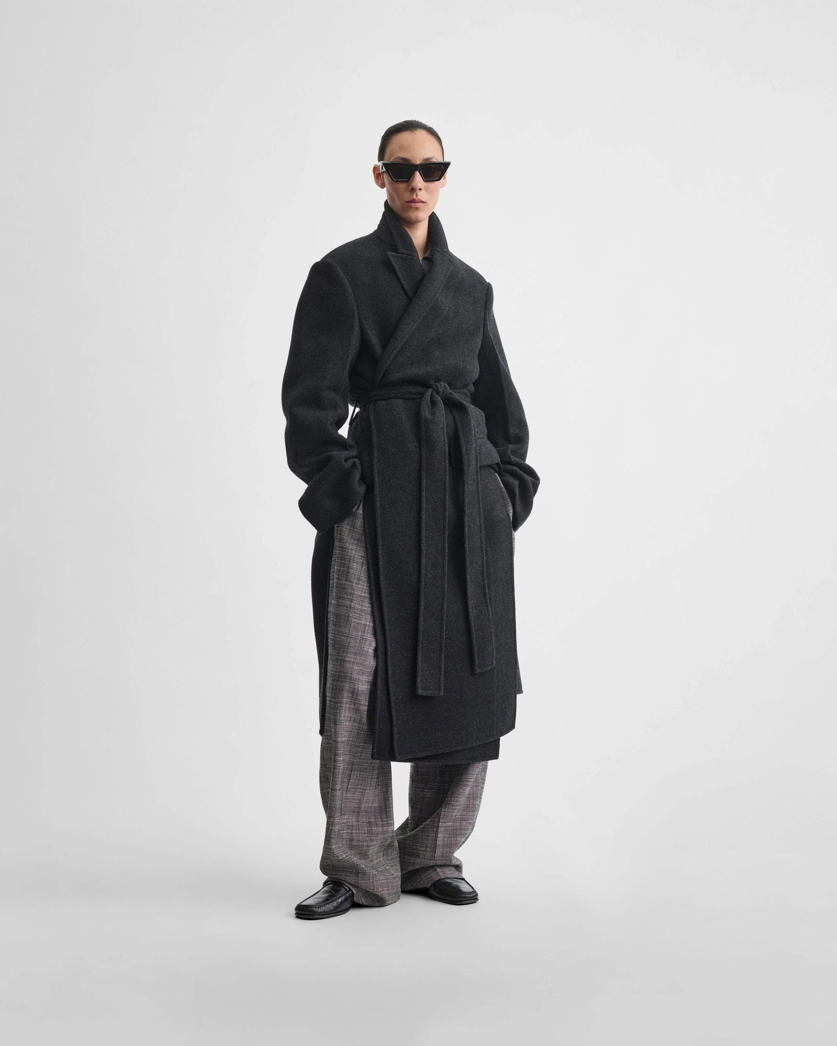MAN'S ROBE COAT | anthracite wool - Image 3