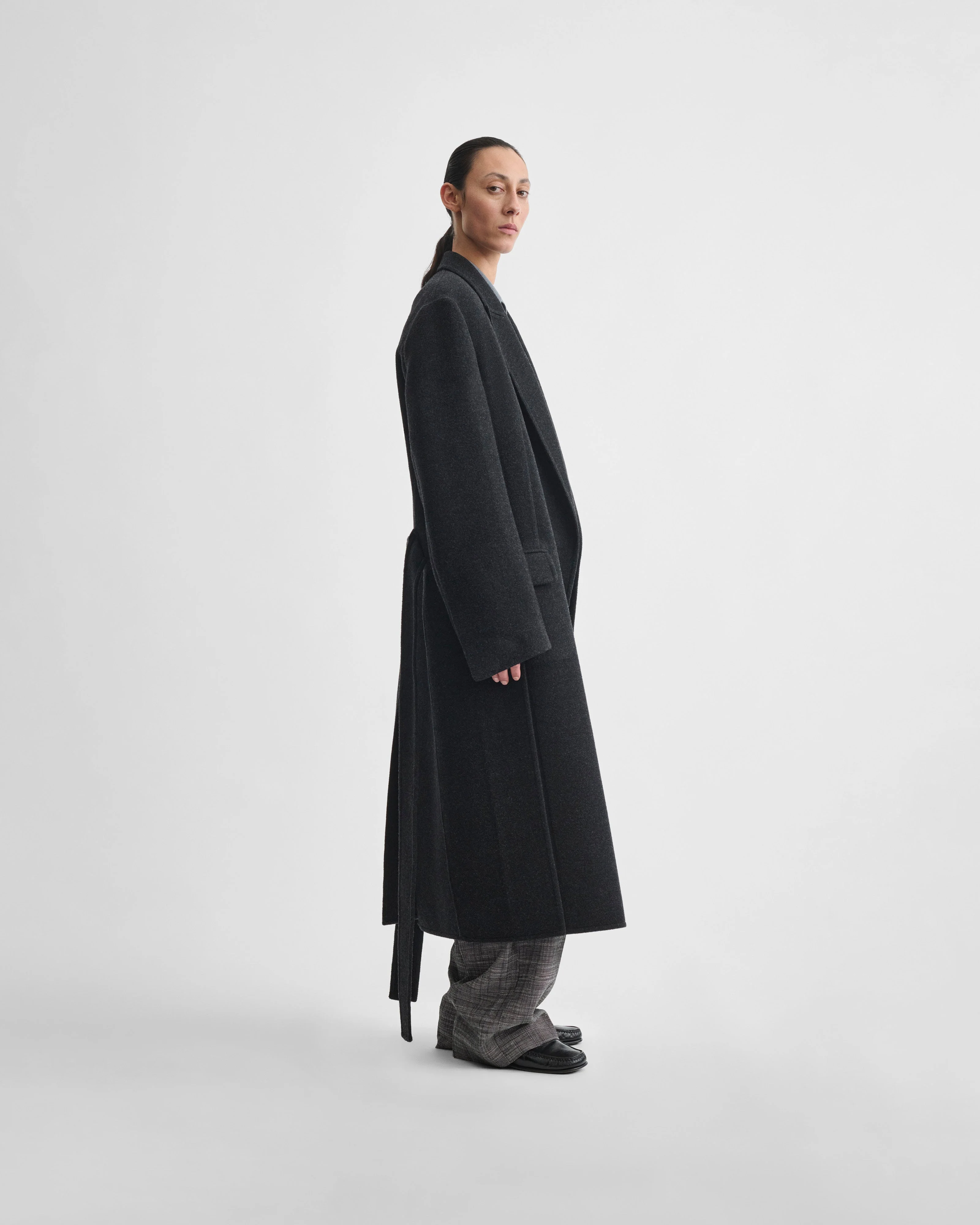 MAN'S ROBE COAT | anthracite wool - Image 4