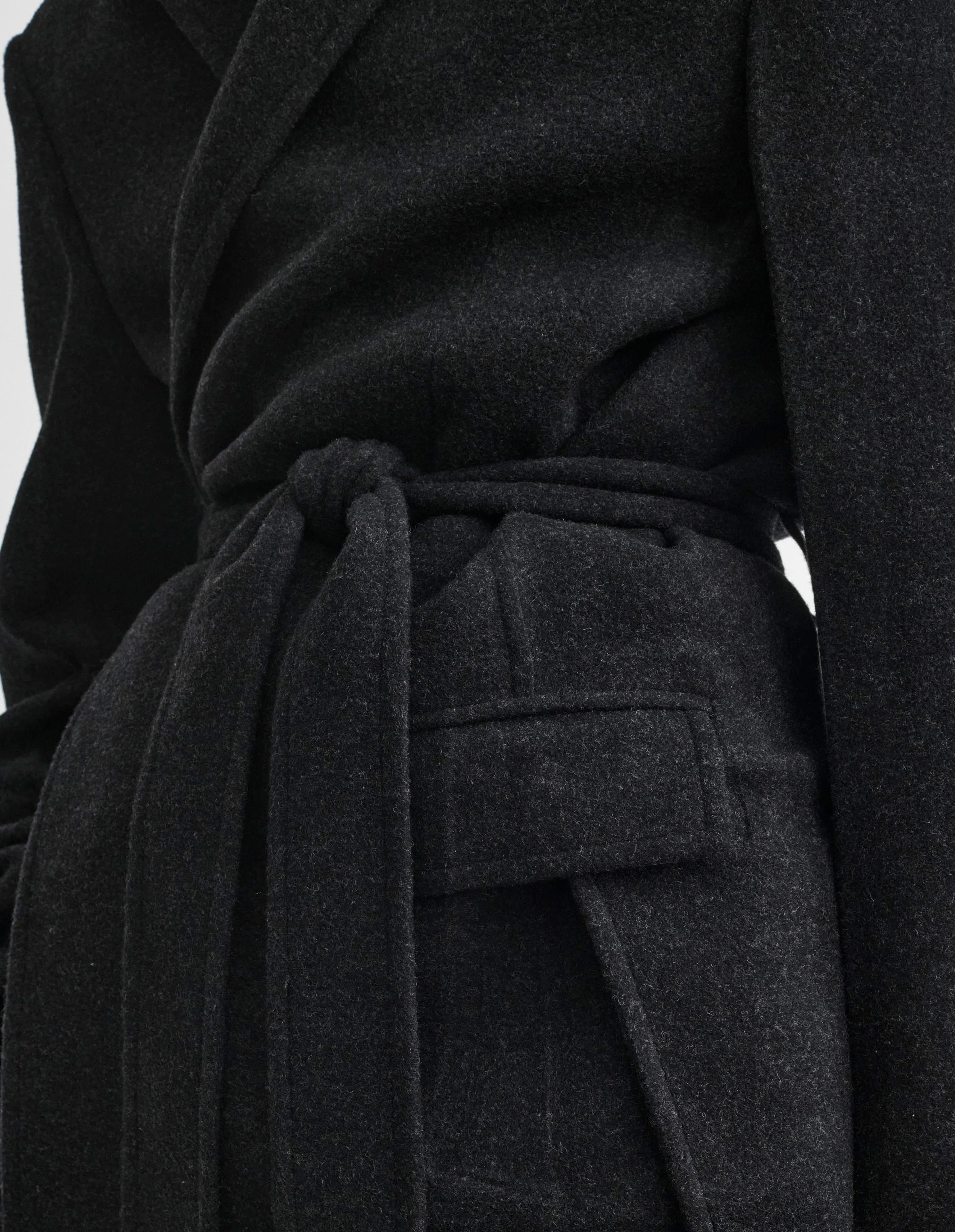 MAN'S ROBE COAT | anthracite wool - Image 6