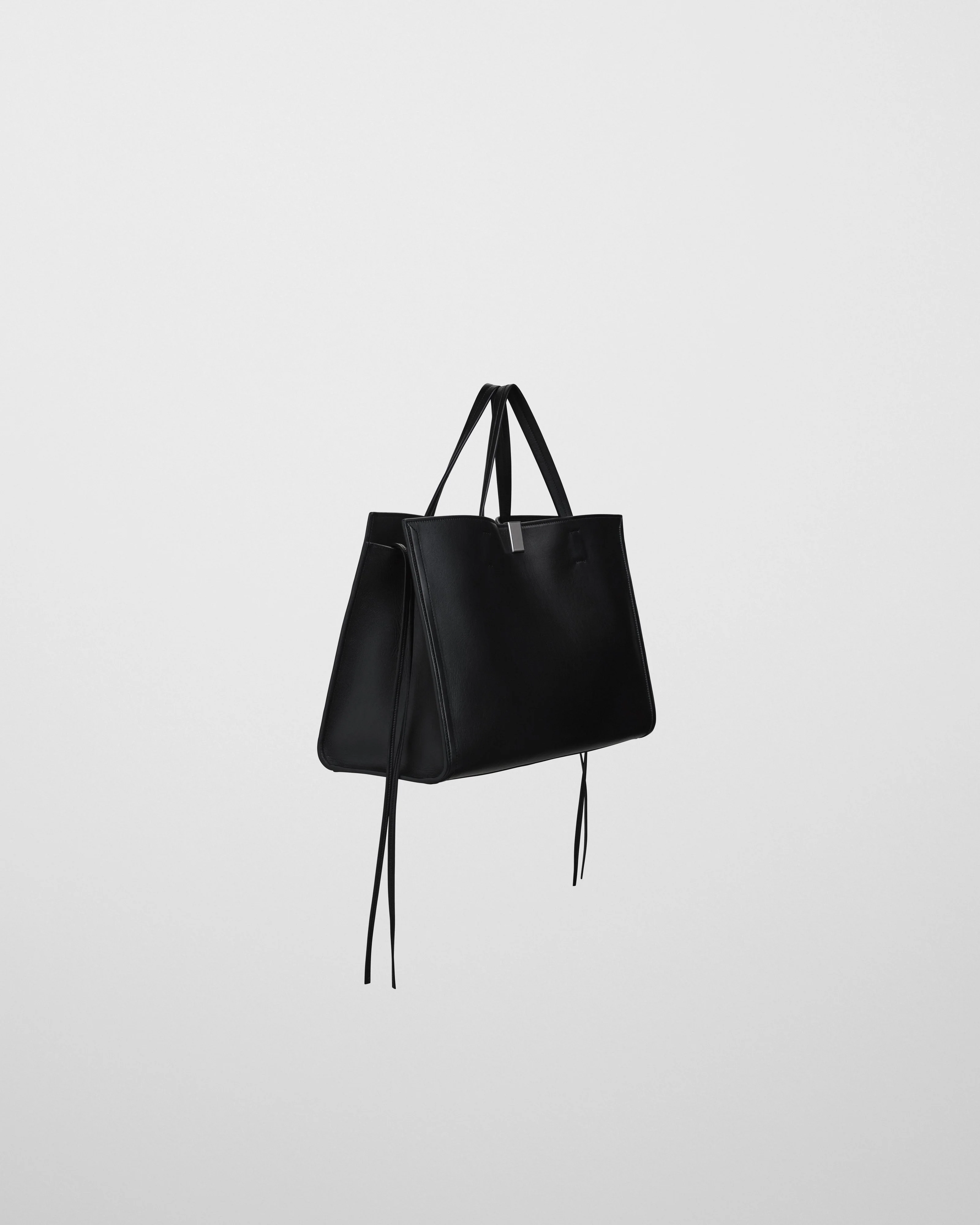 MEDIUM KIT CABAS | black leather with silver - Image 3