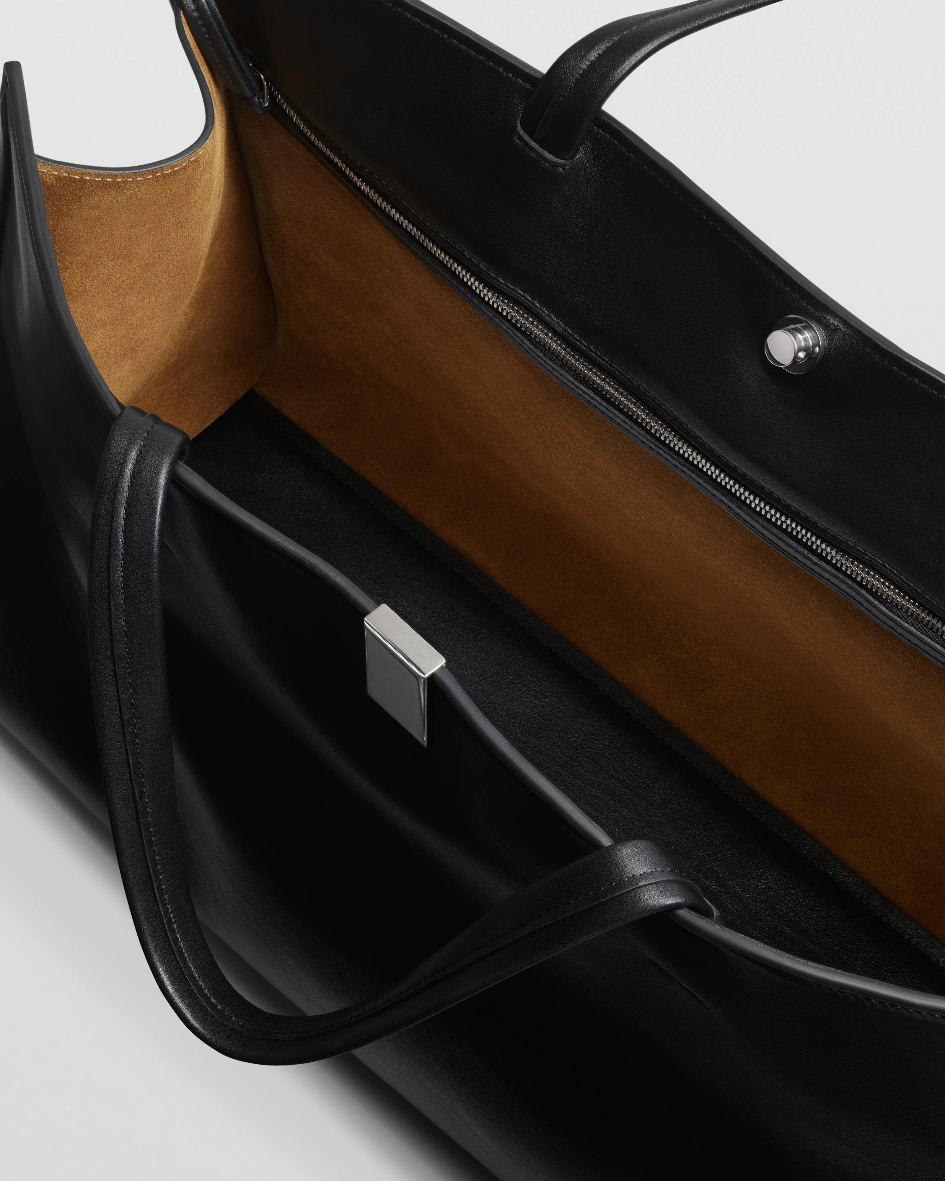 MEDIUM KIT CABAS | black leather with silver - Image 4