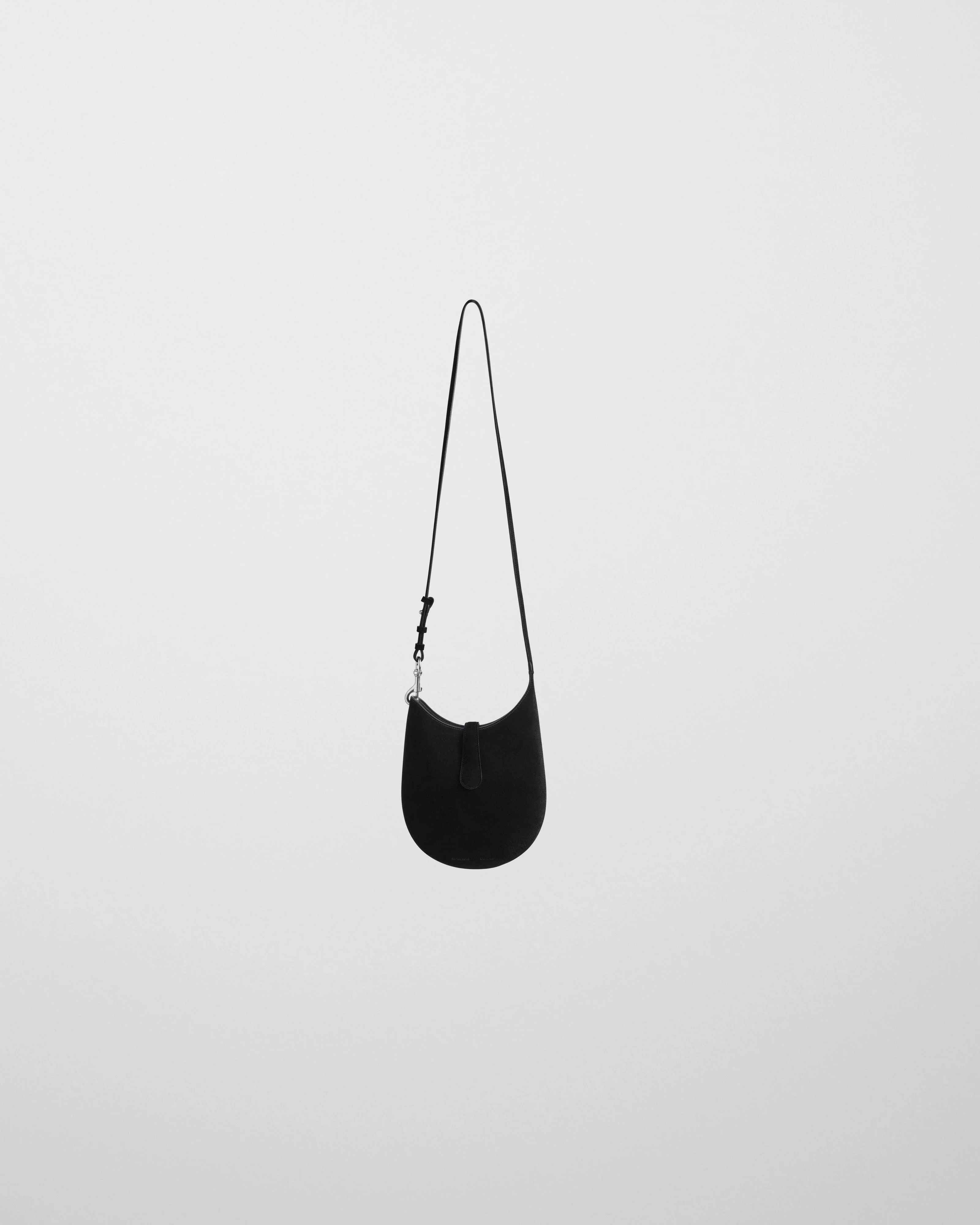 MINI BEAN SLING | black suede leather