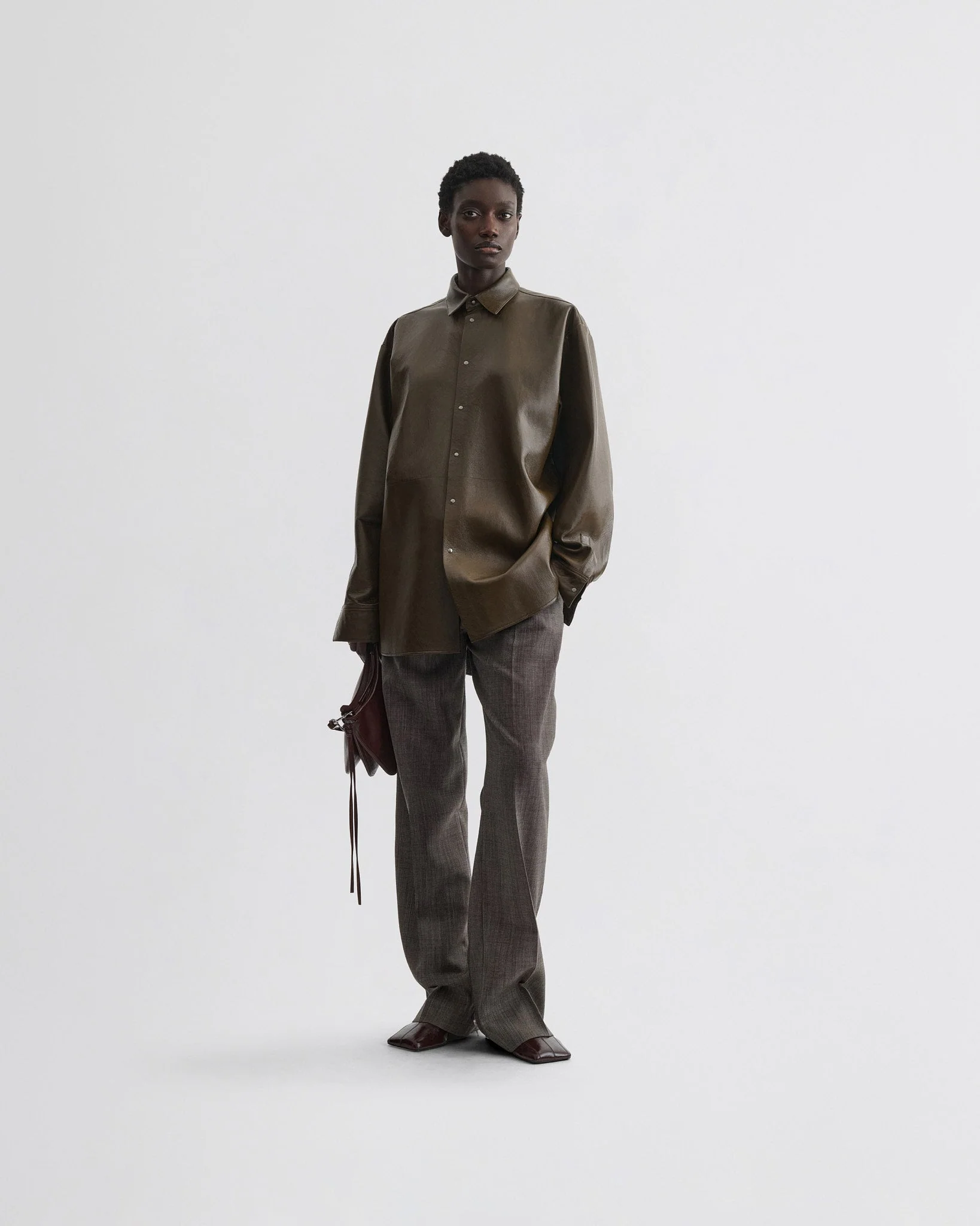 OVERSHIRT | green bronze leather - Image 3