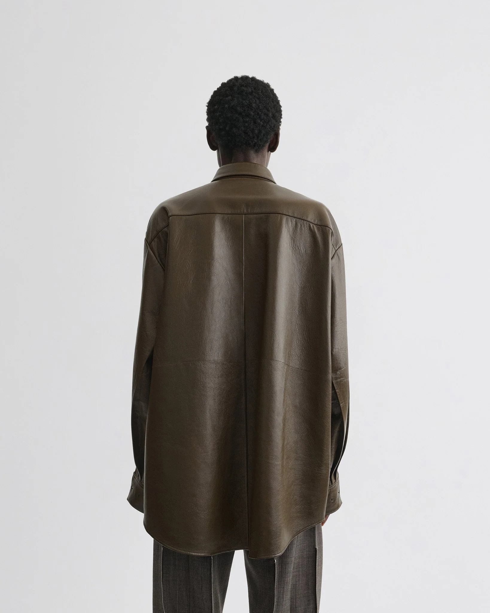 OVERSHIRT | green bronze leather - Image 4
