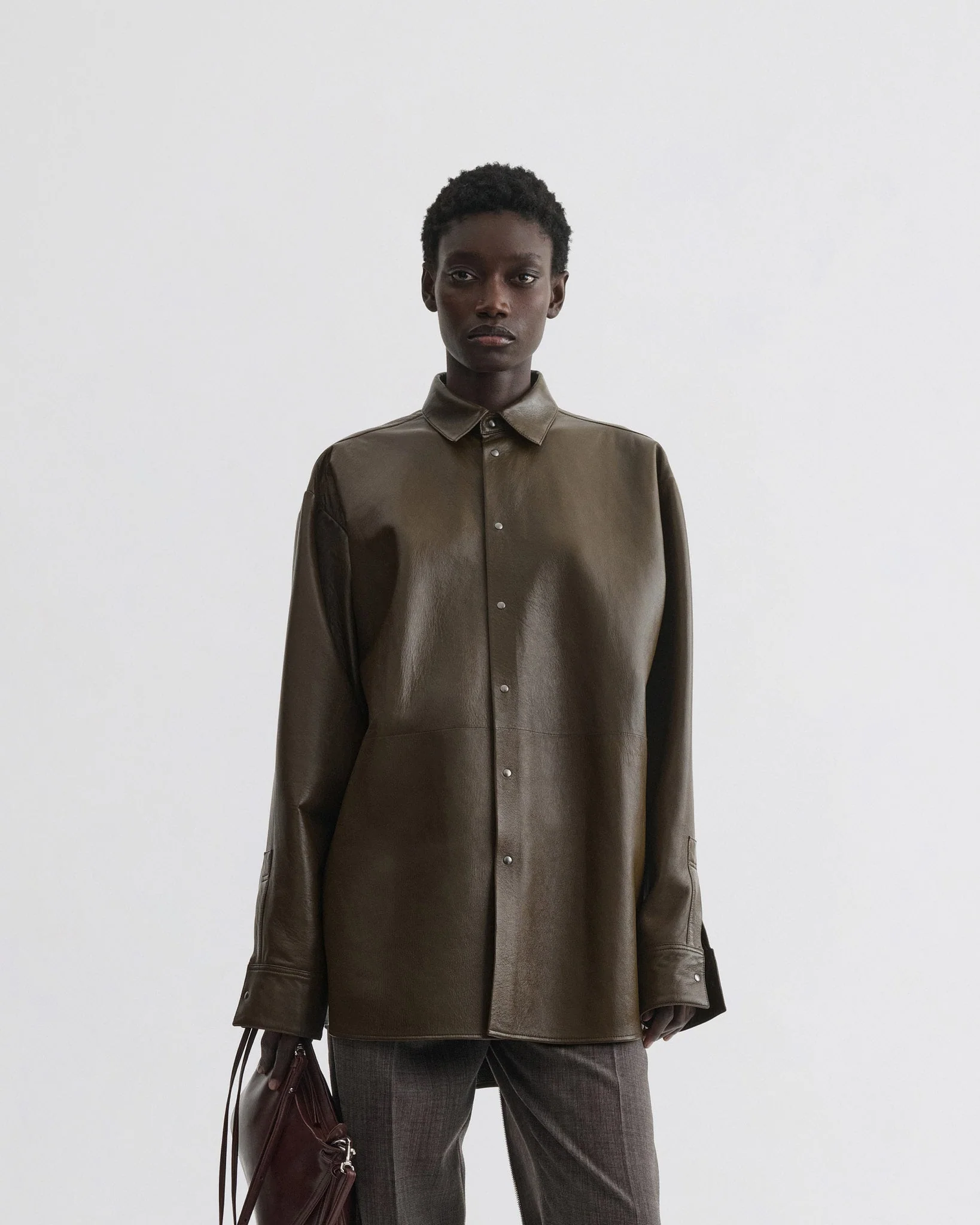 OVERSHIRT | green bronze leather - Image 6