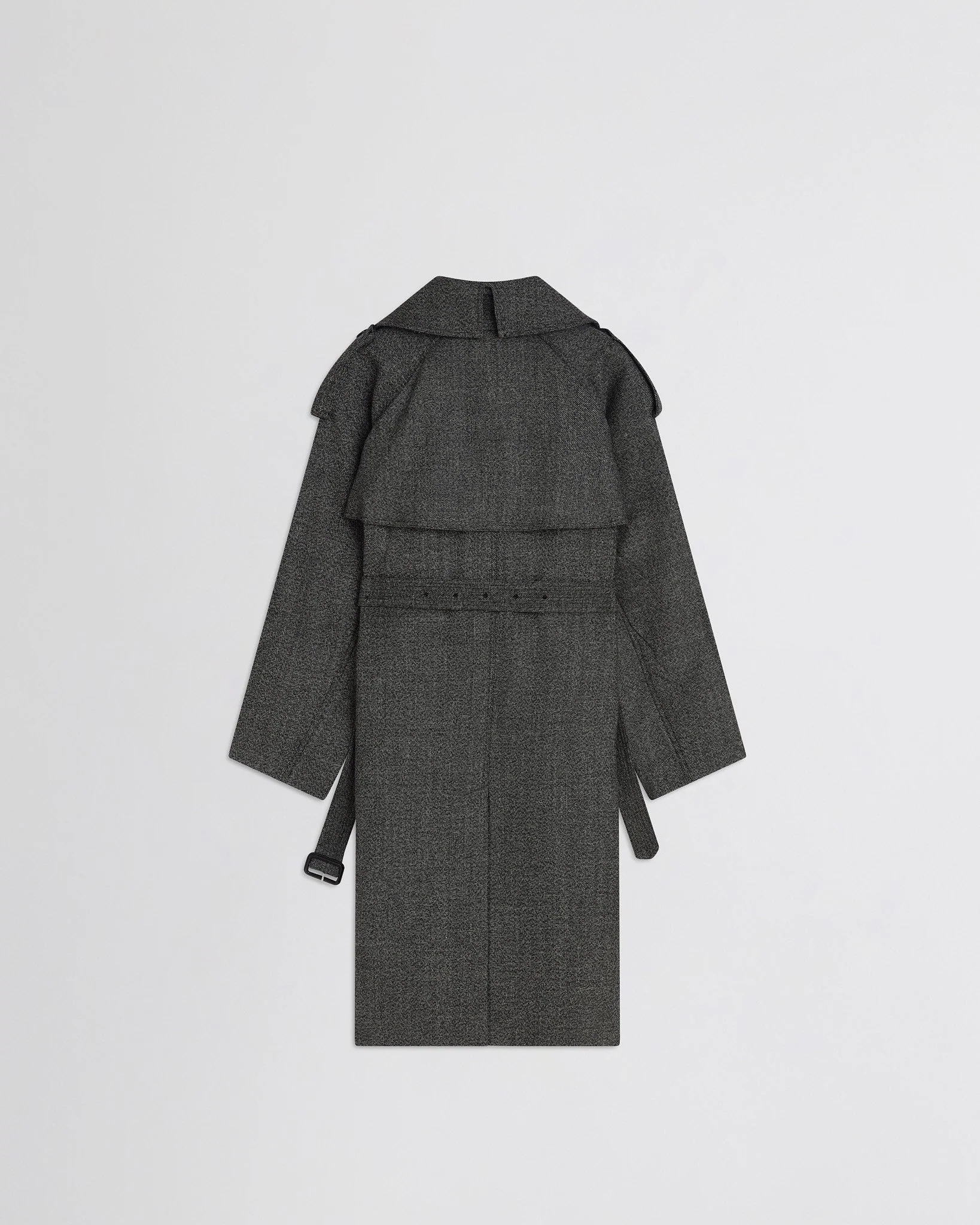 PADDED TRENCH COAT | salt and pepper wool - Image 2