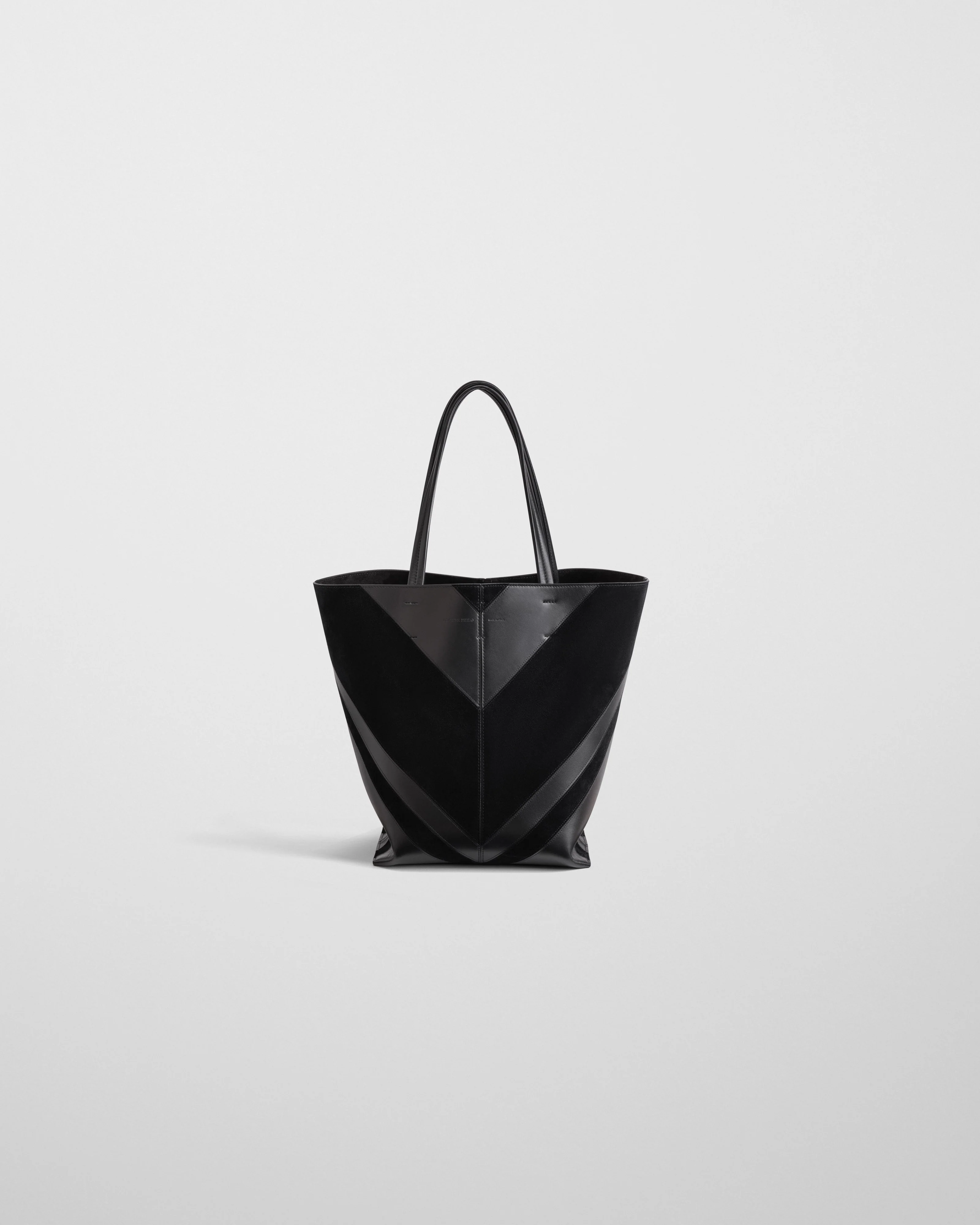 POT CABAS | black suede leather
