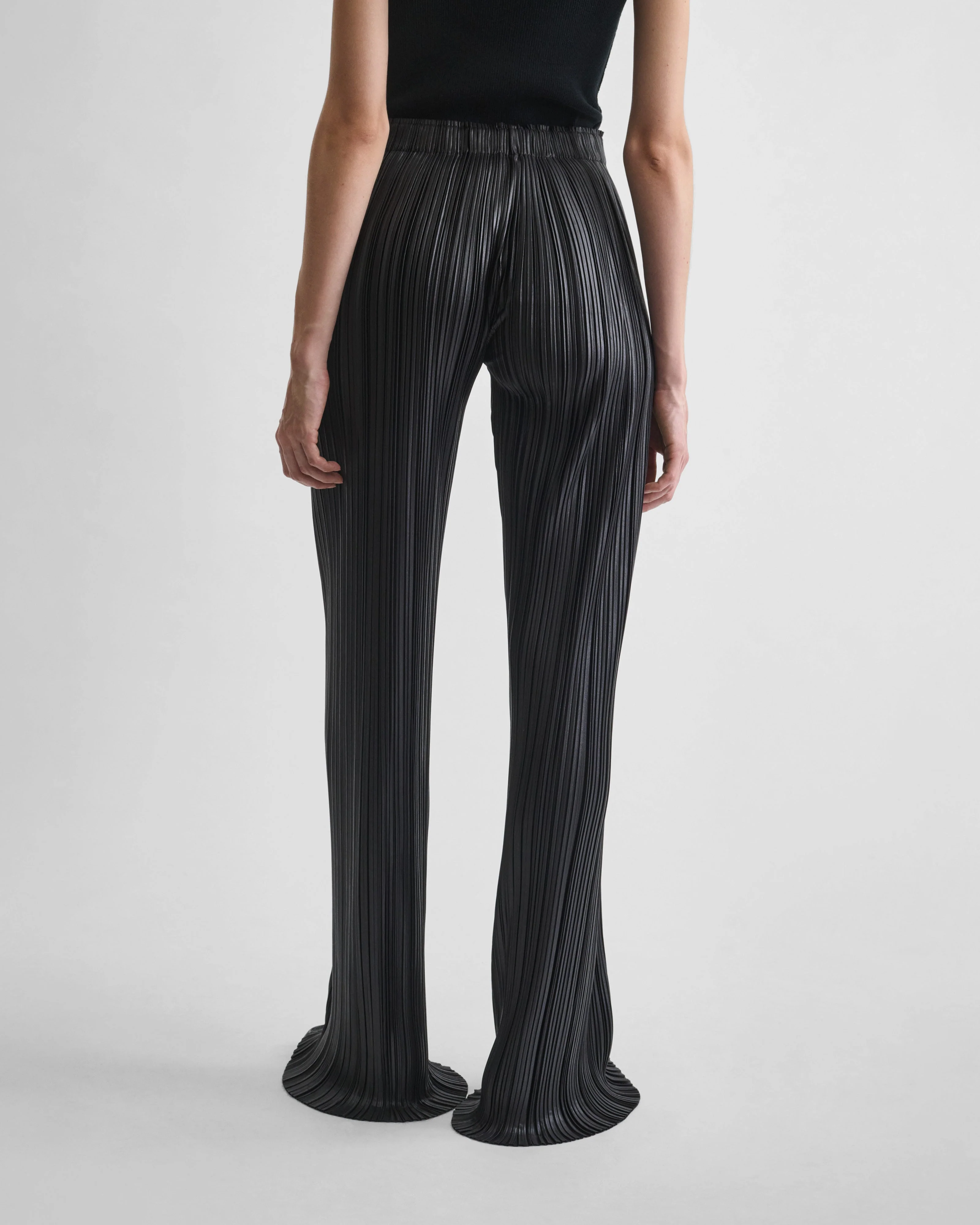 RAZOR PLEAT TROUSERS | black polyester - Image 5