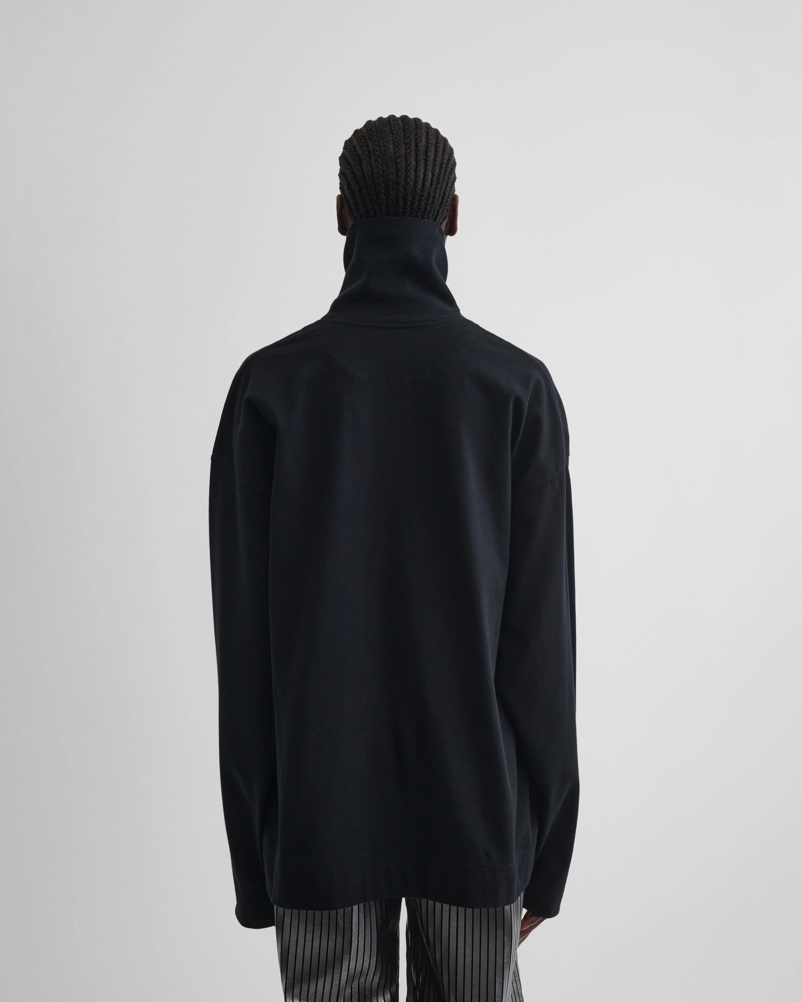 RELAXED LONG SLEEVE JERSEY | black cotton jersey - Image 4