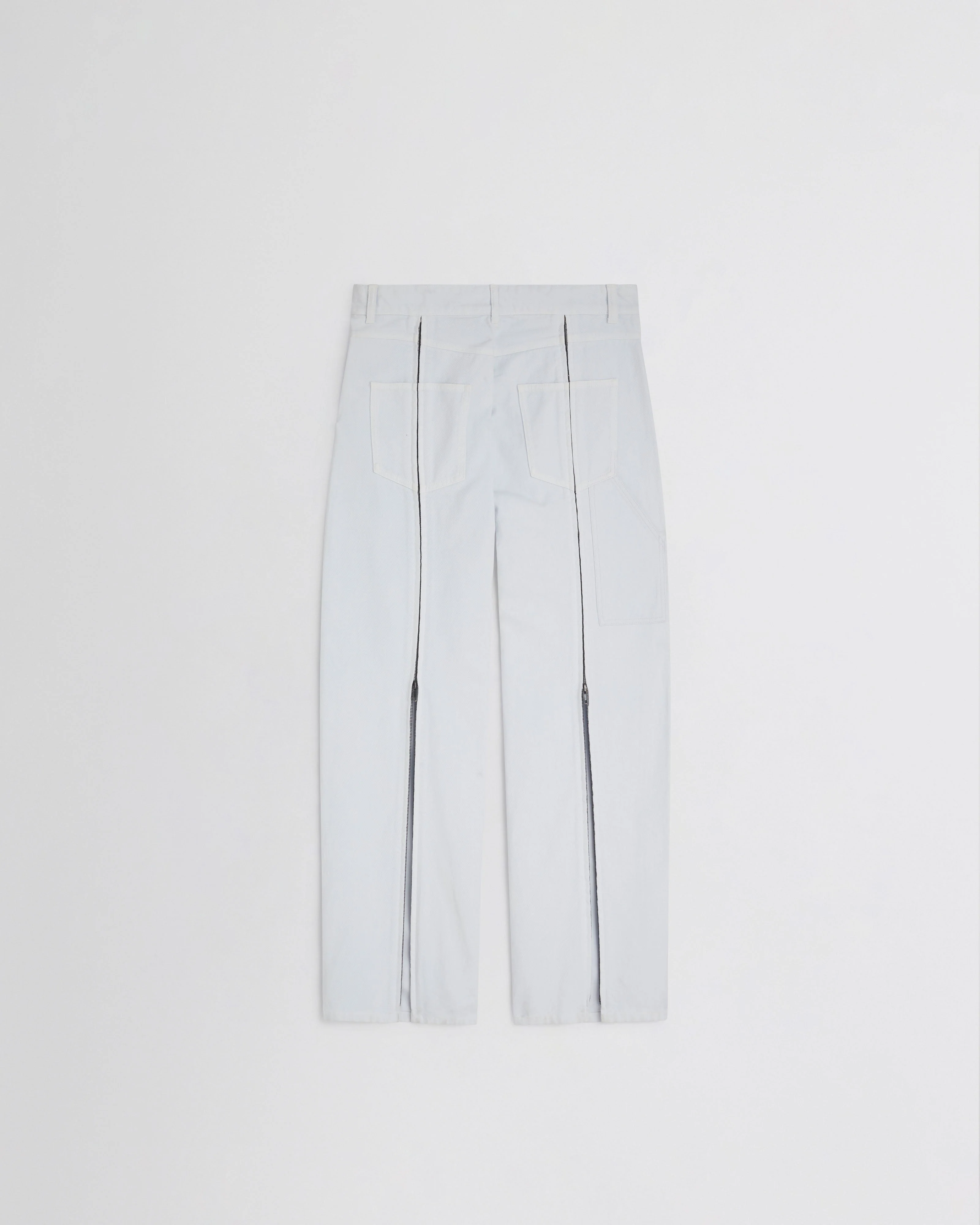 RELAXED ZIP JEANS |pale ice blue cotton - Image 2