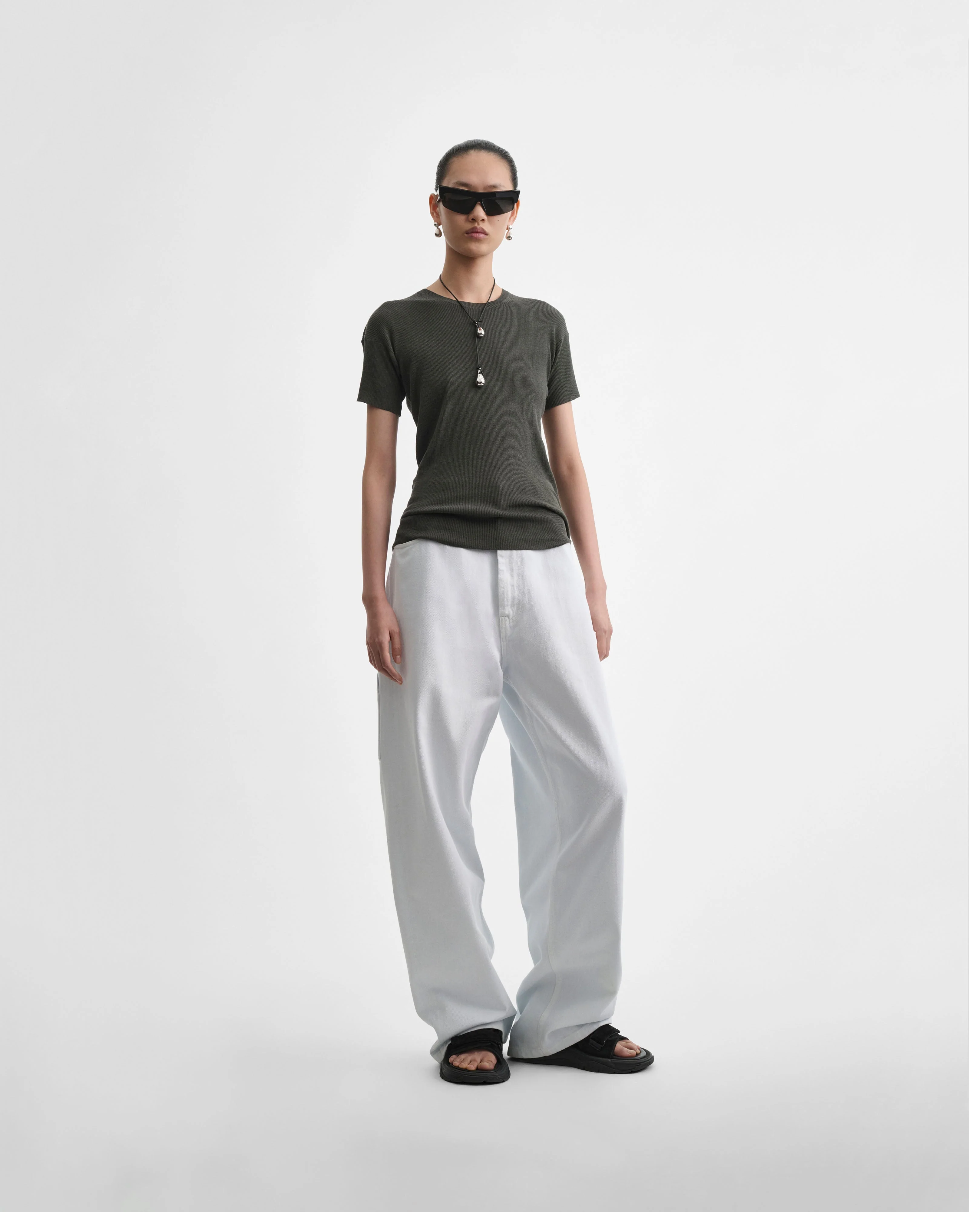 RELAXED ZIP JEANS |pale ice blue cotton - Image 3
