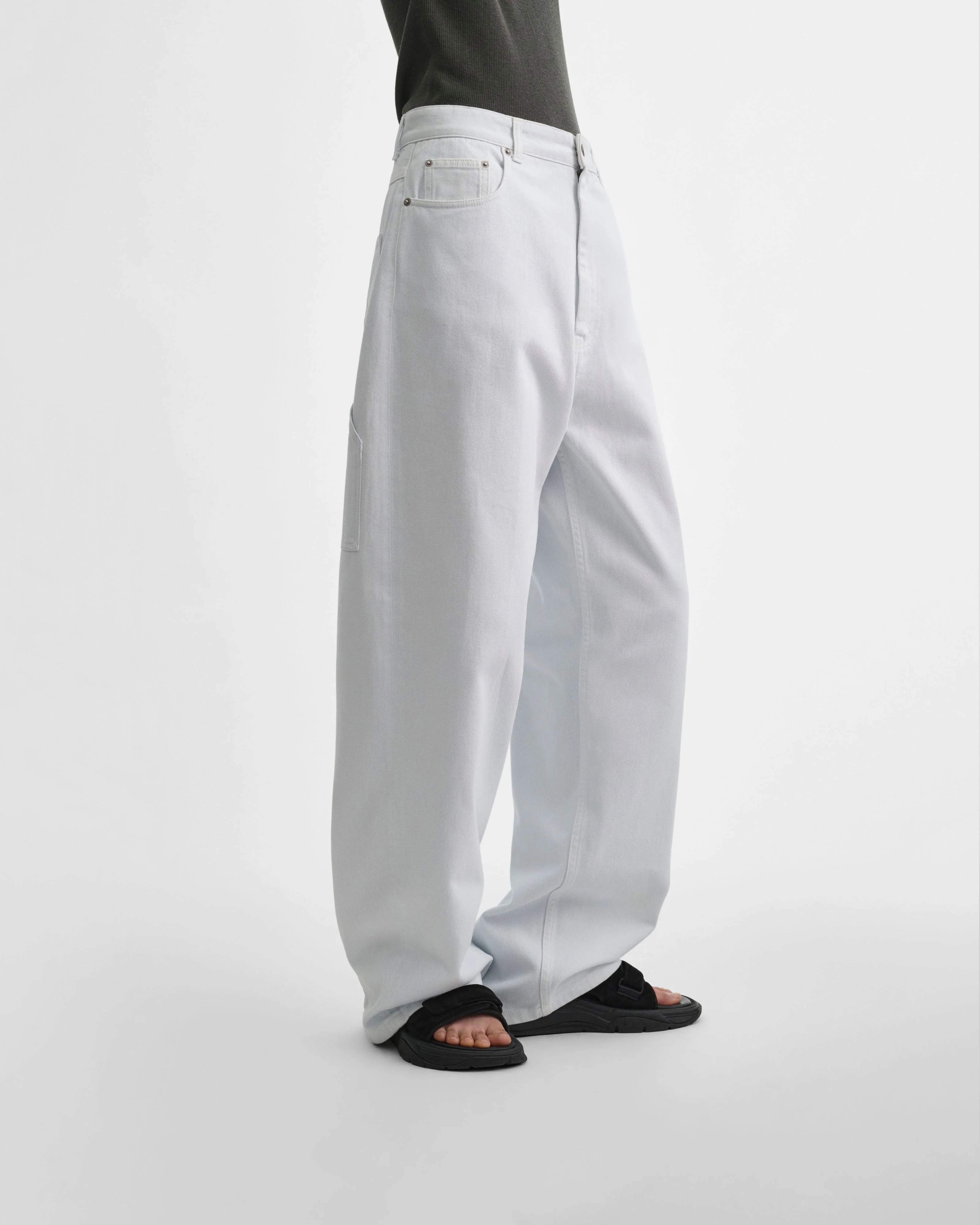 RELAXED ZIP JEANS |pale ice blue cotton - Image 4