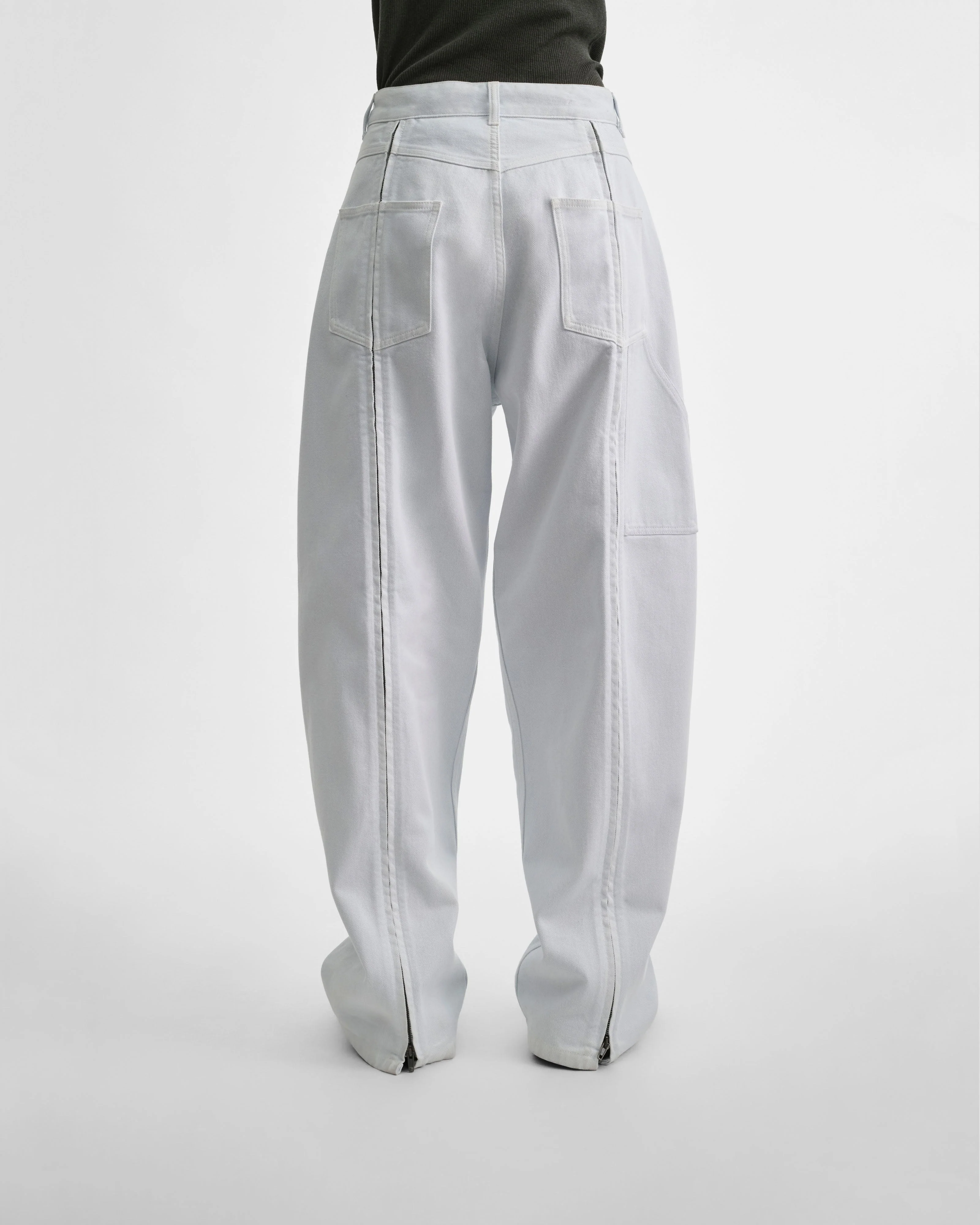 RELAXED ZIP JEANS |pale ice blue cotton - Image 5
