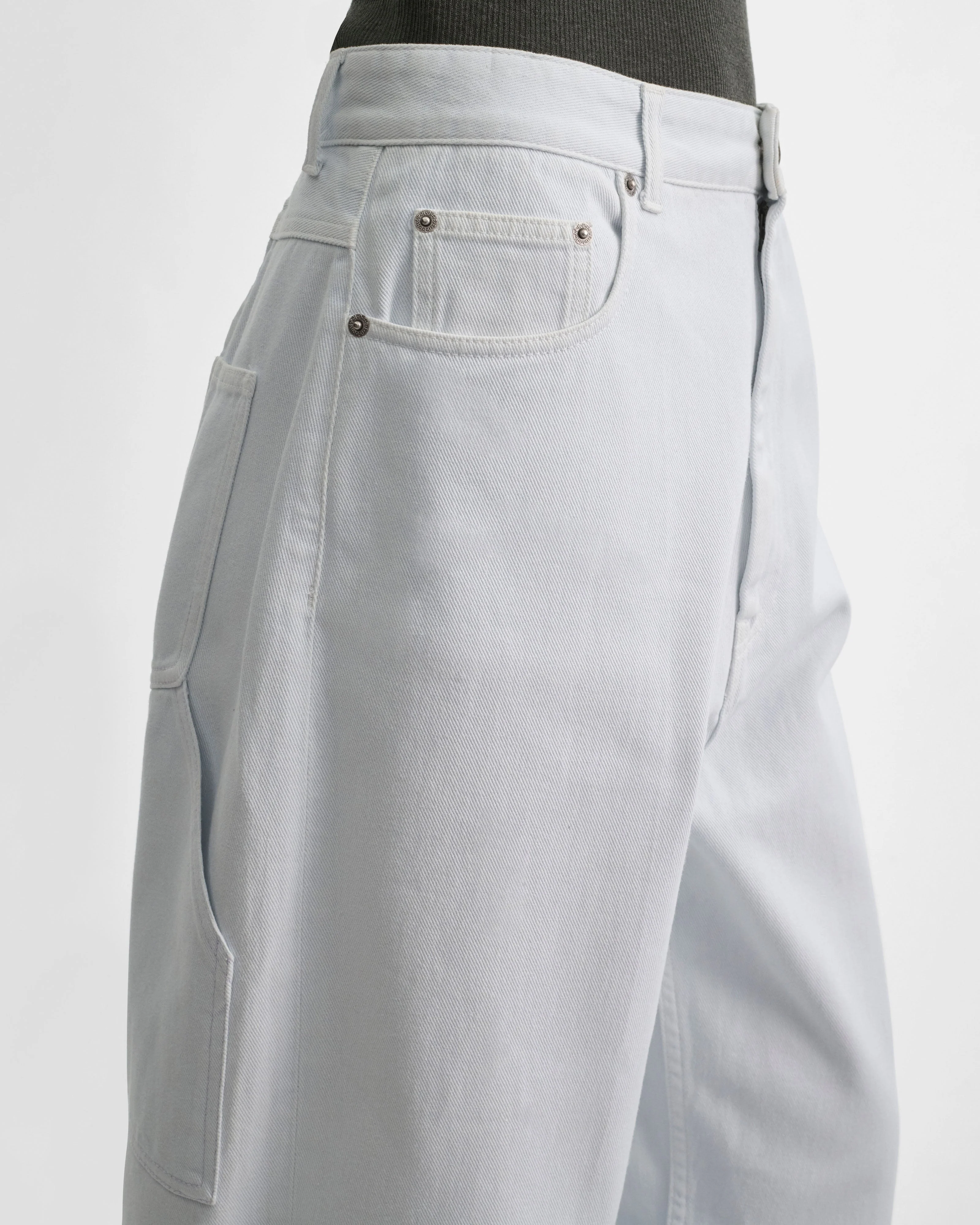RELAXED ZIP JEANS |pale ice blue cotton - Image 6
