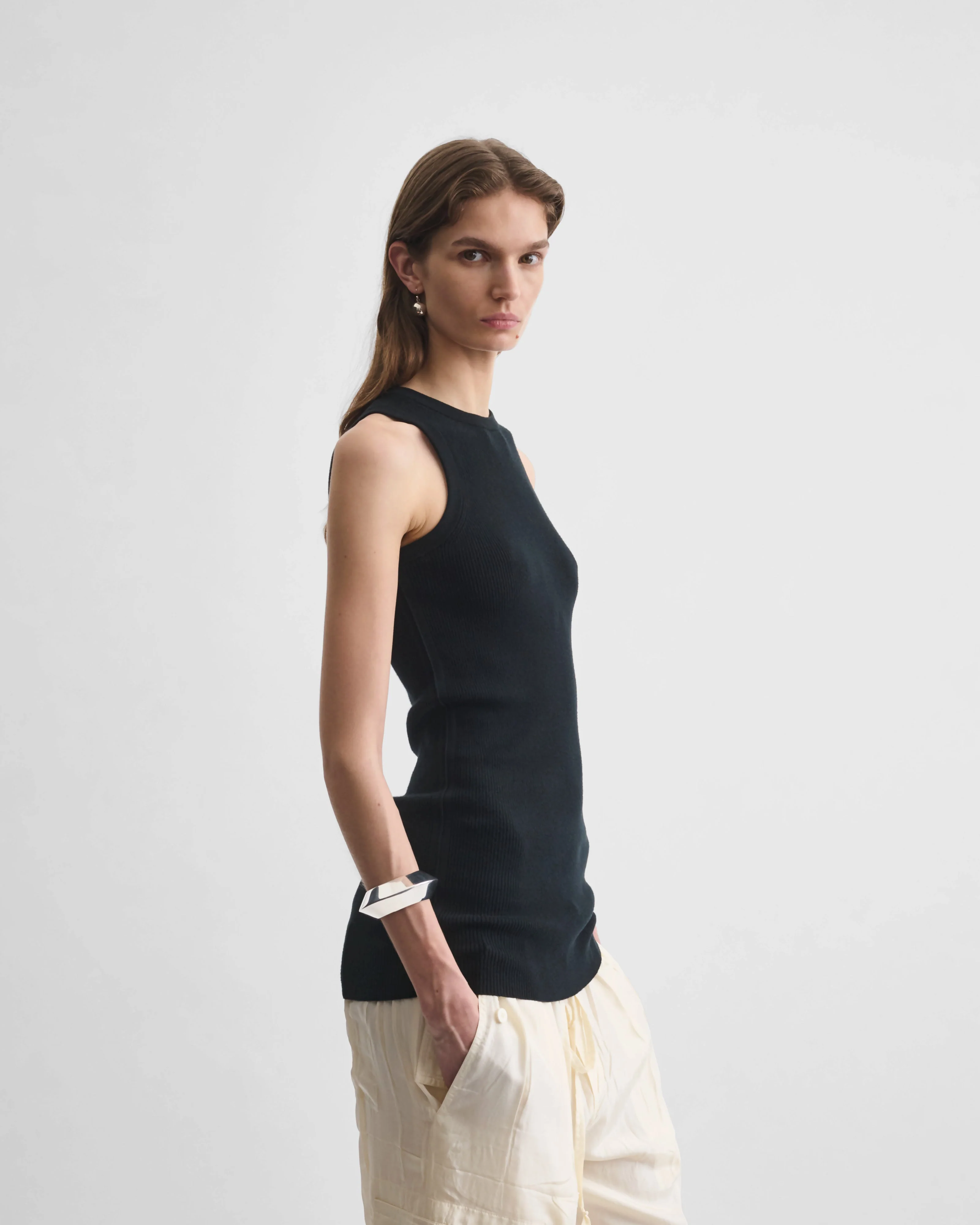RIB TANK | black wool - Image 6