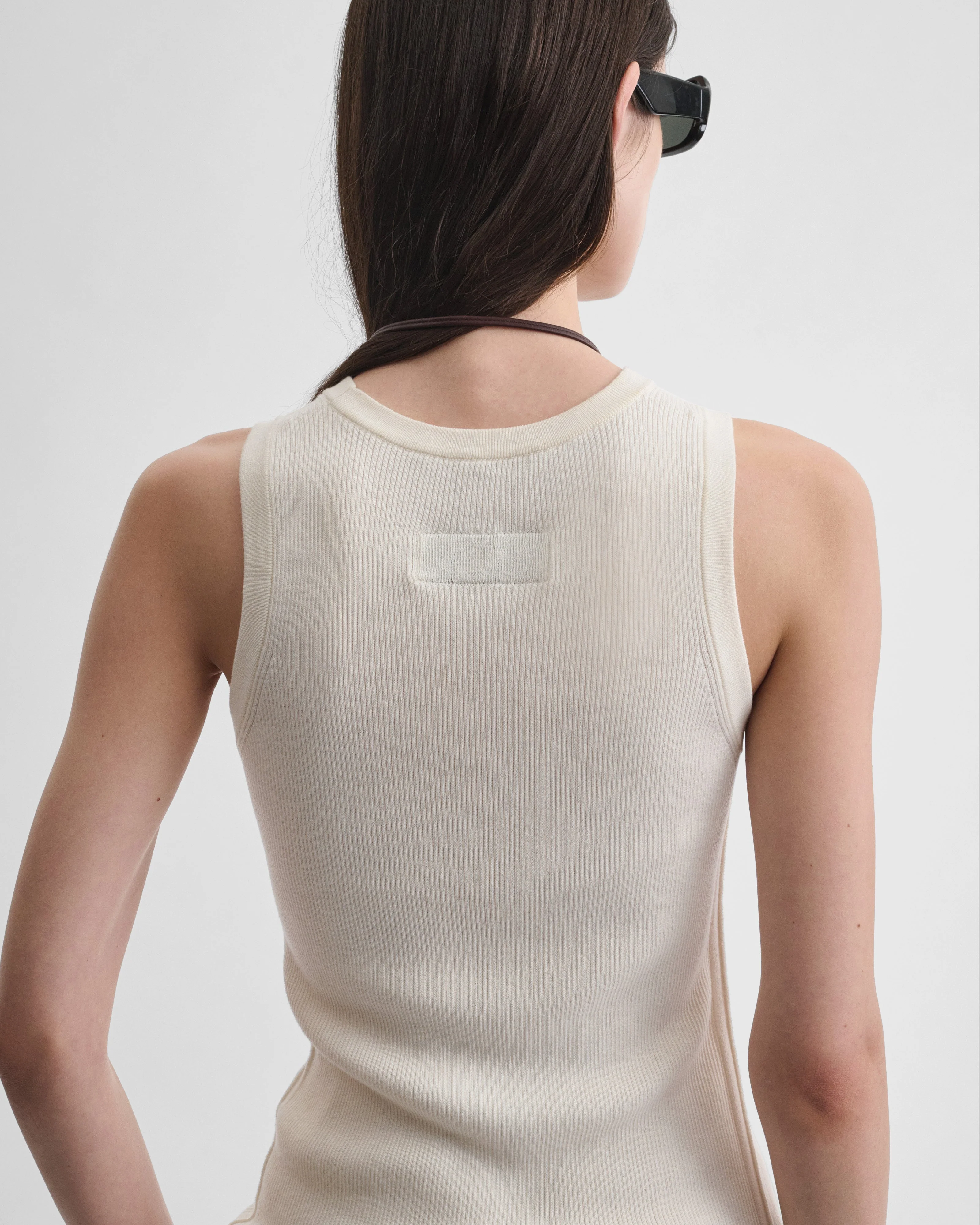 RIB TANK | cream wool - Image 5