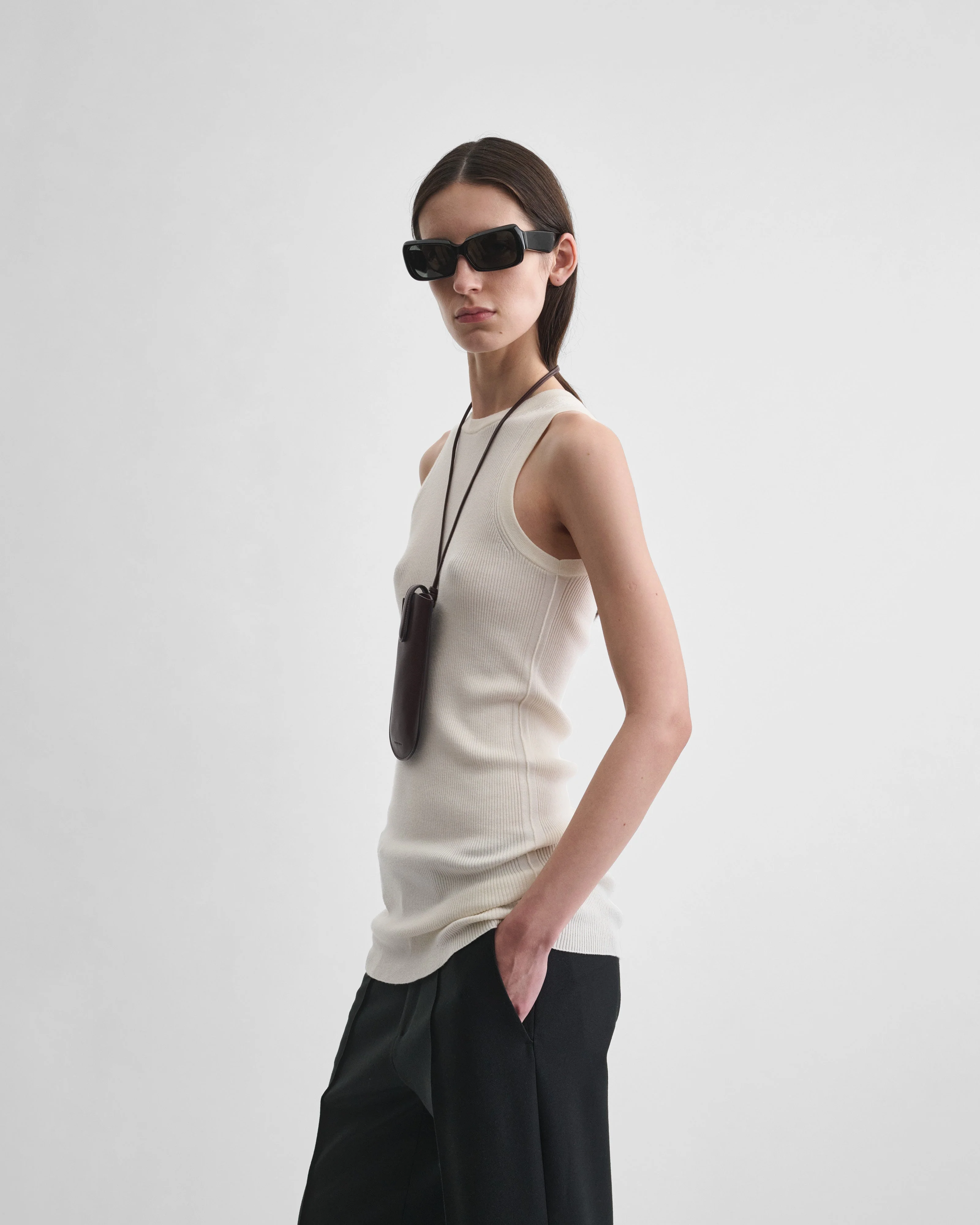 RIB TANK | cream wool - Image 6