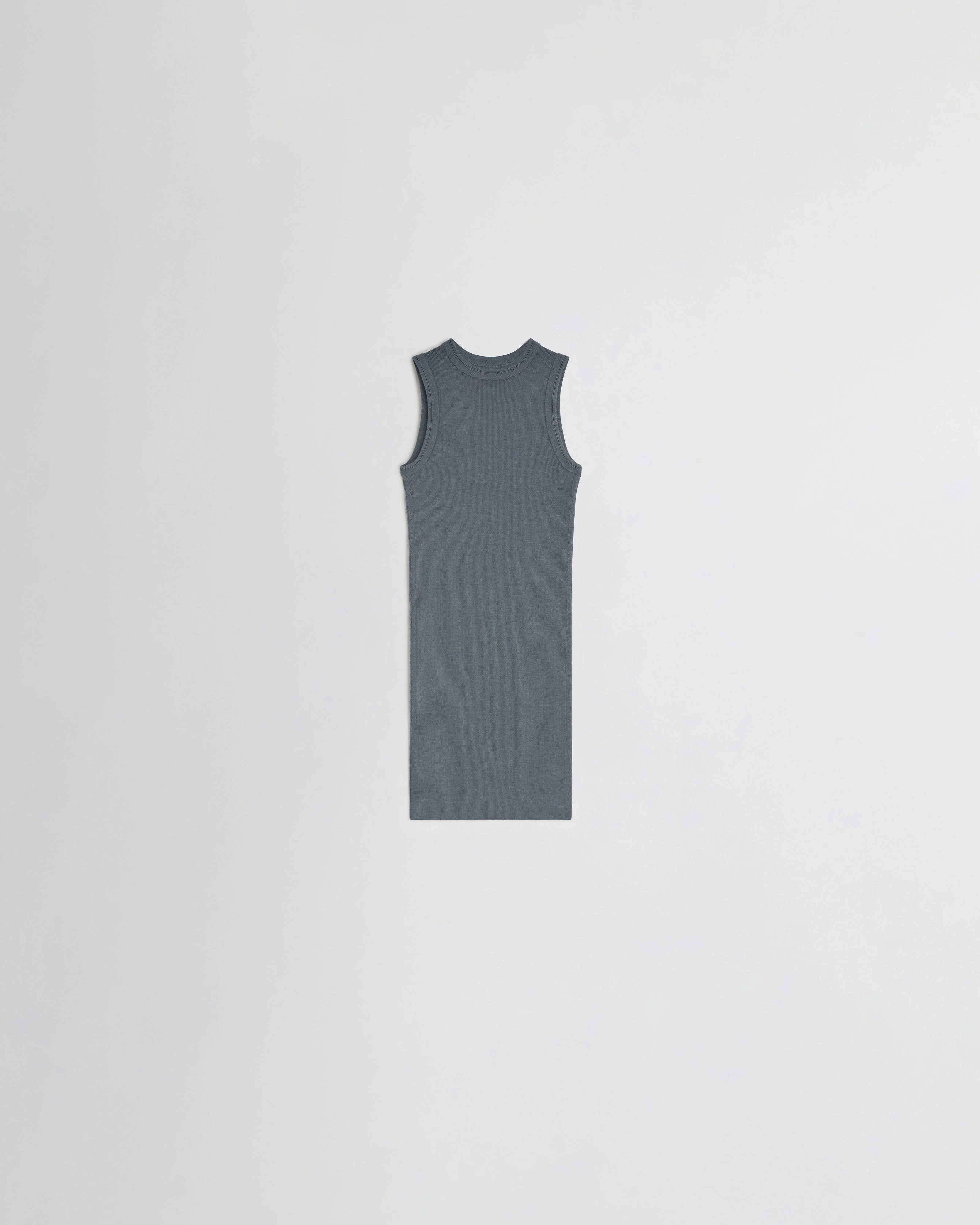 RIBBED TANK | grey wool