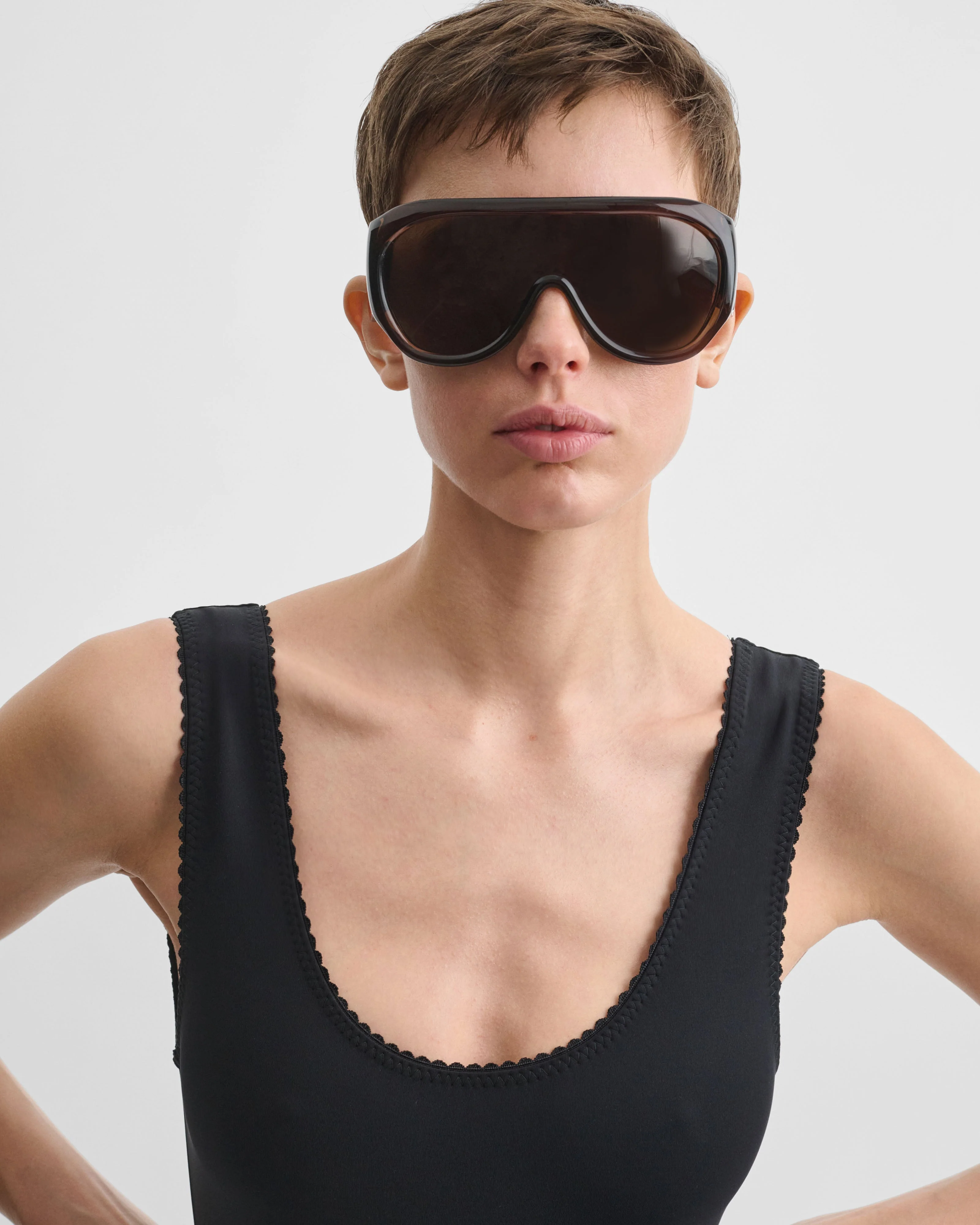 SCOOPED ONE PIECE | black nylon - Image 4