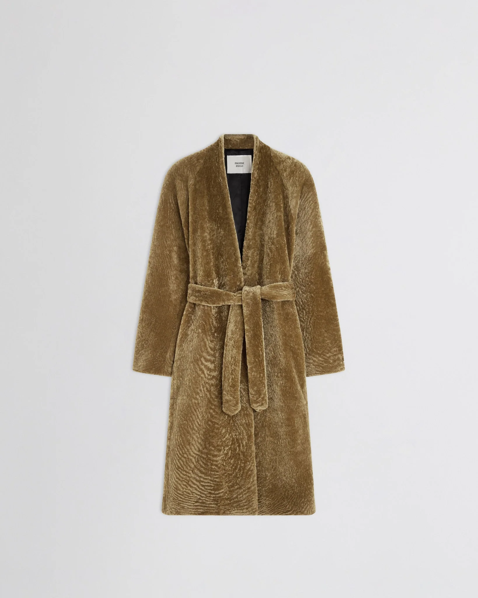 SHAVED ROBE COAT | tobacco shearling