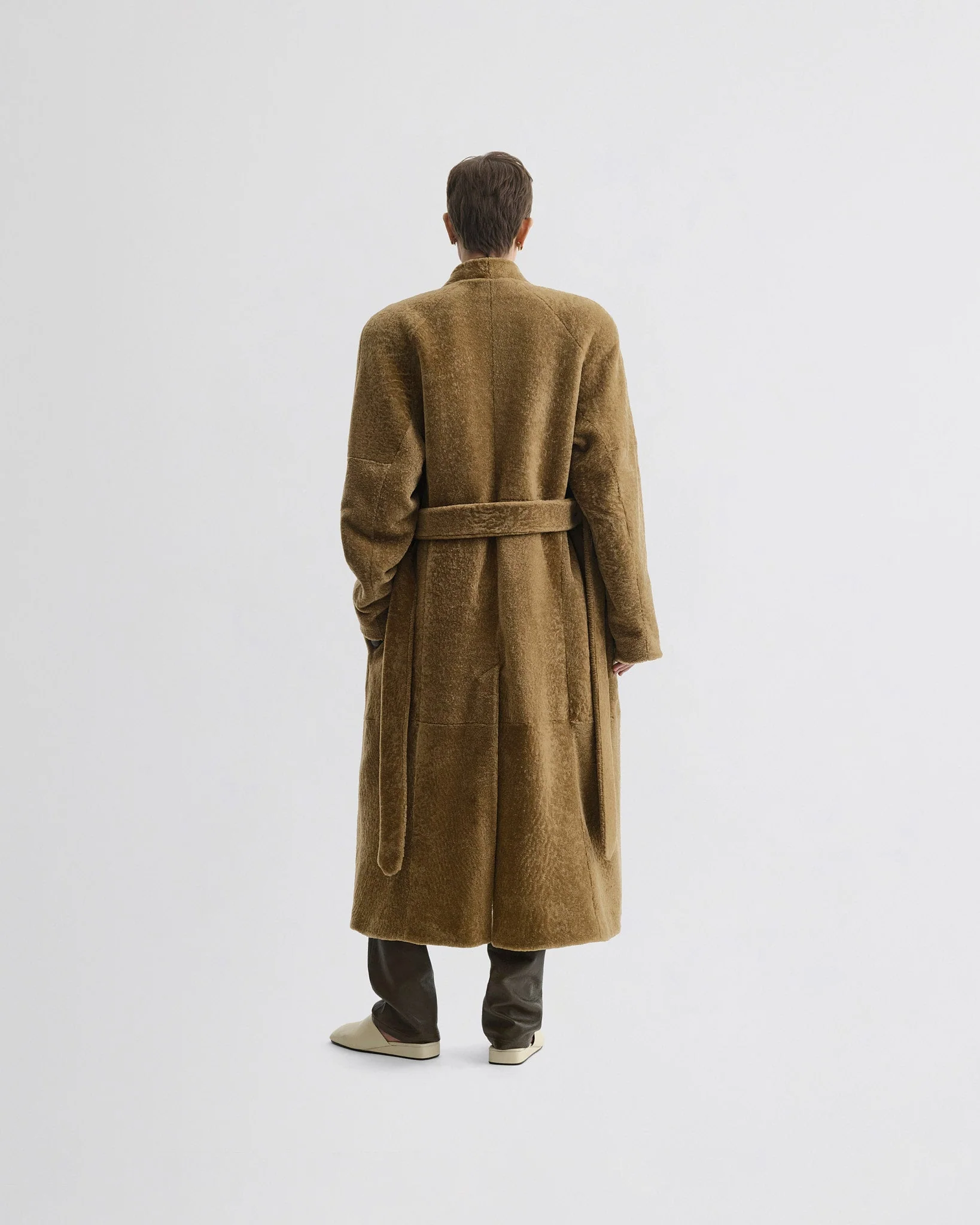 SHAVED ROBE COAT | tobacco shearling - Image 5