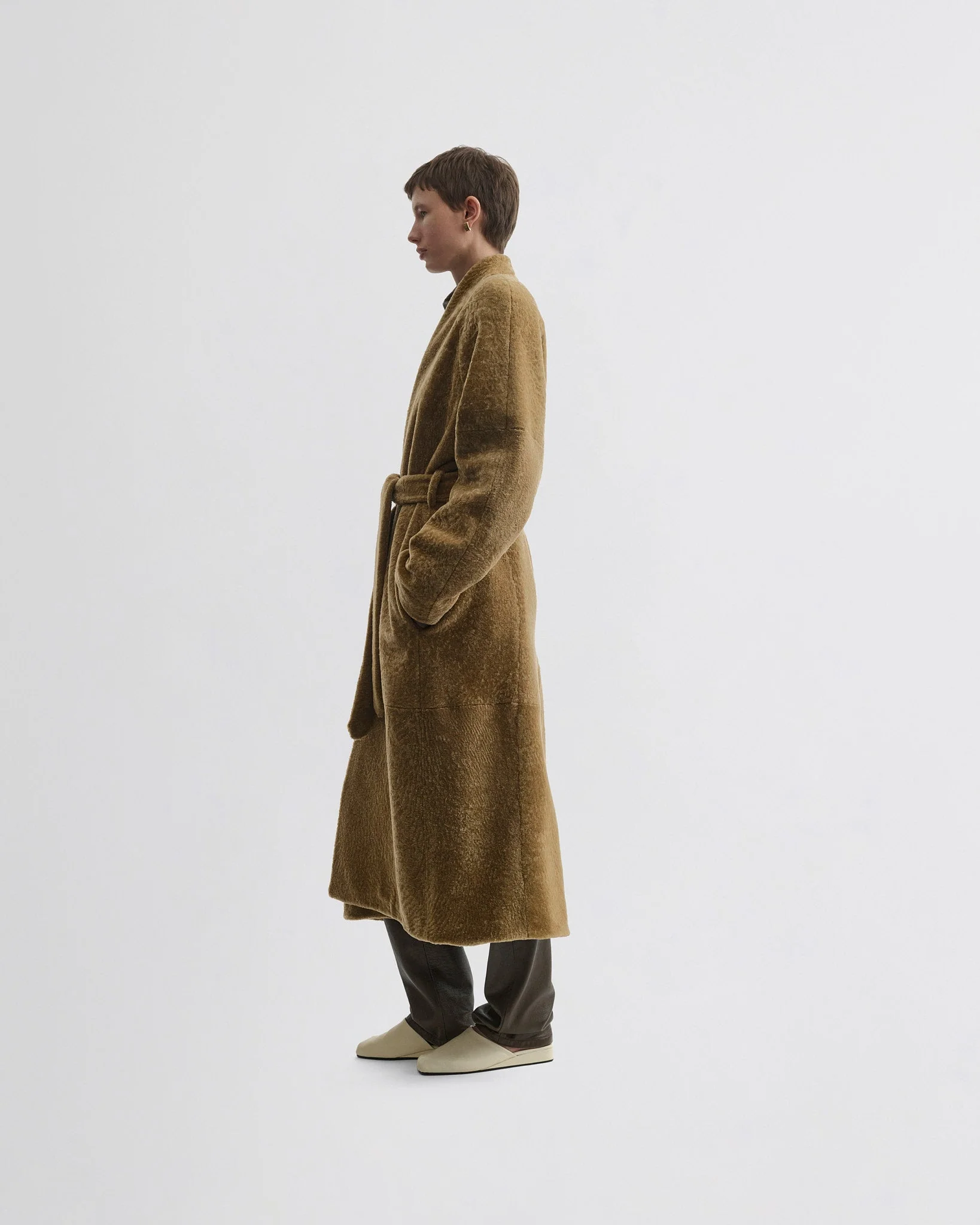 SHAVED ROBE COAT | tobacco shearling - Image 6