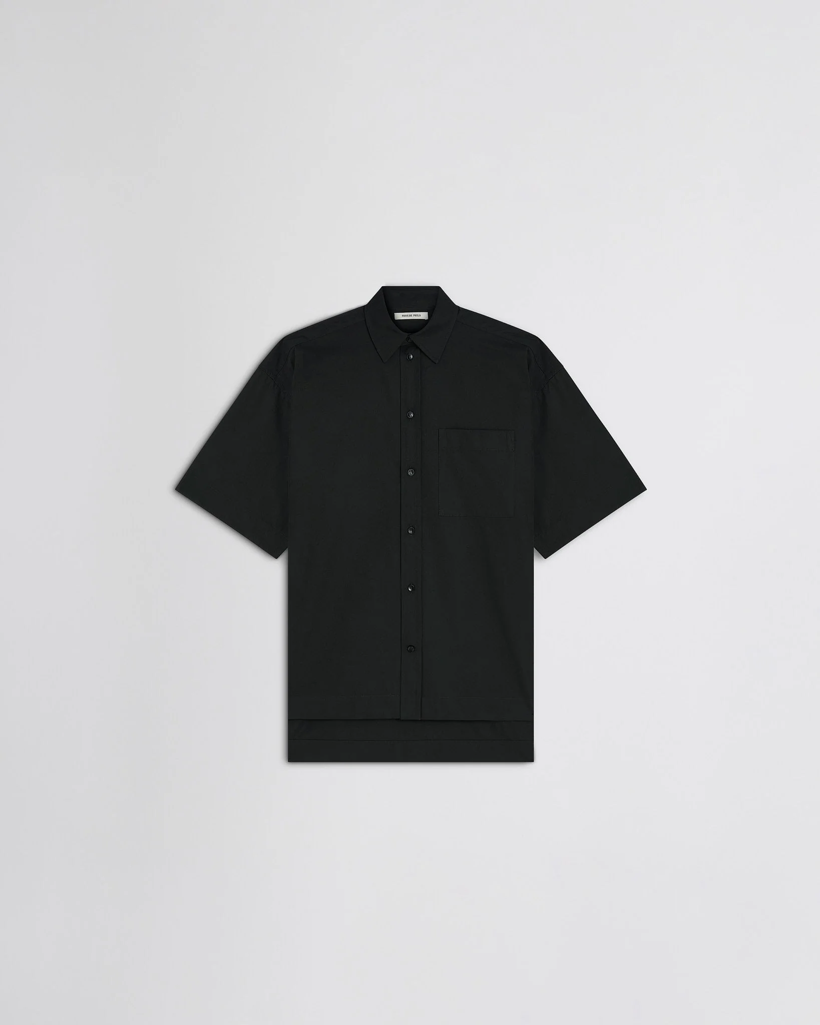SHORT SLEEVE SHIRT | black cotton