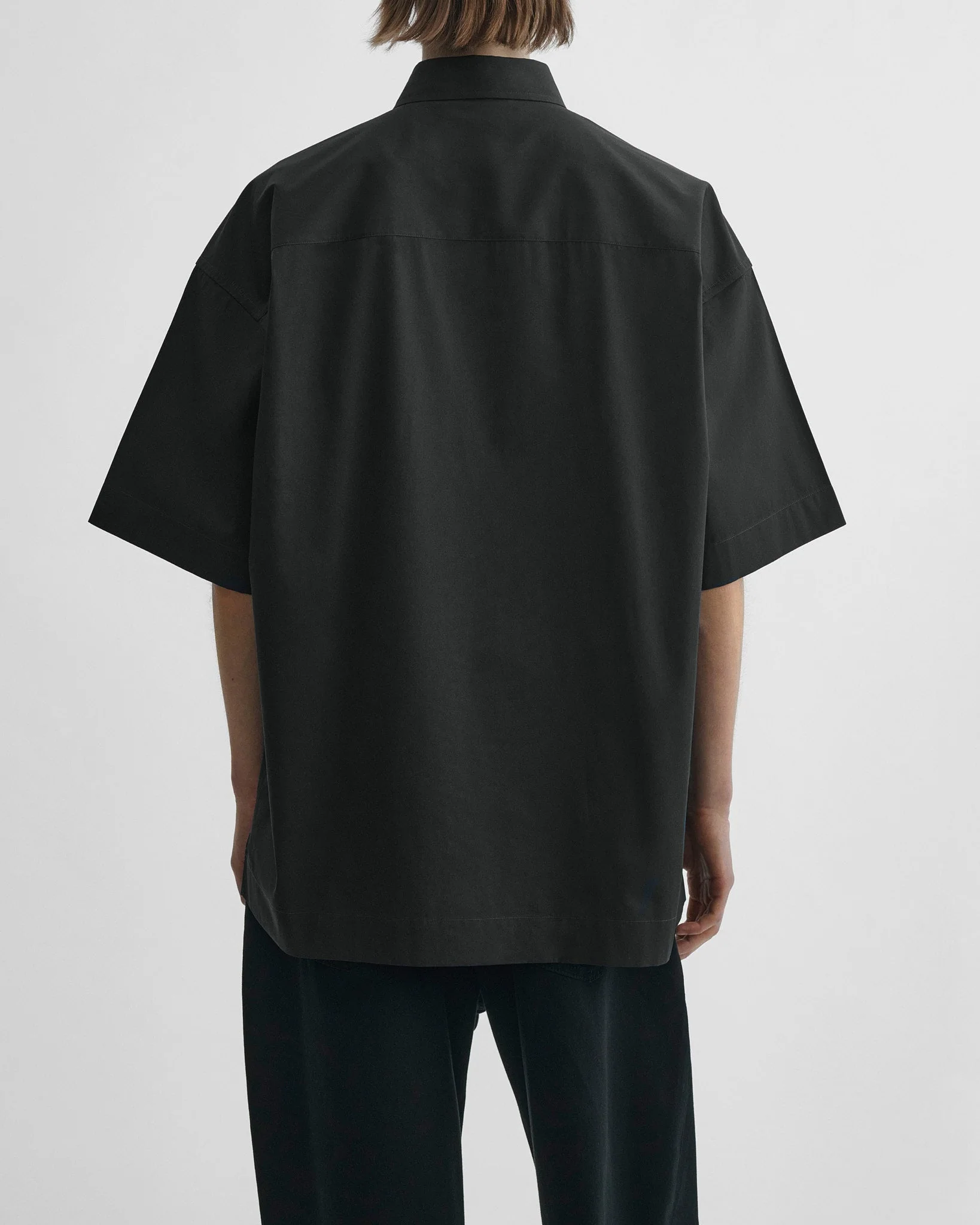 SHORT SLEEVE SHIRT | black cotton - Image 5