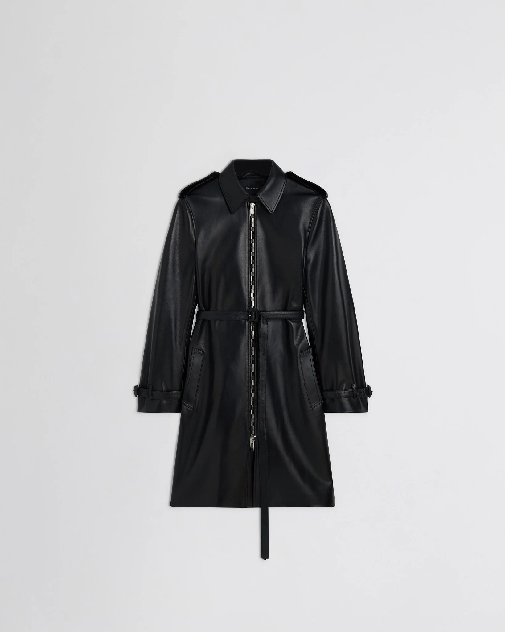 SHORT TRENCH | black leather