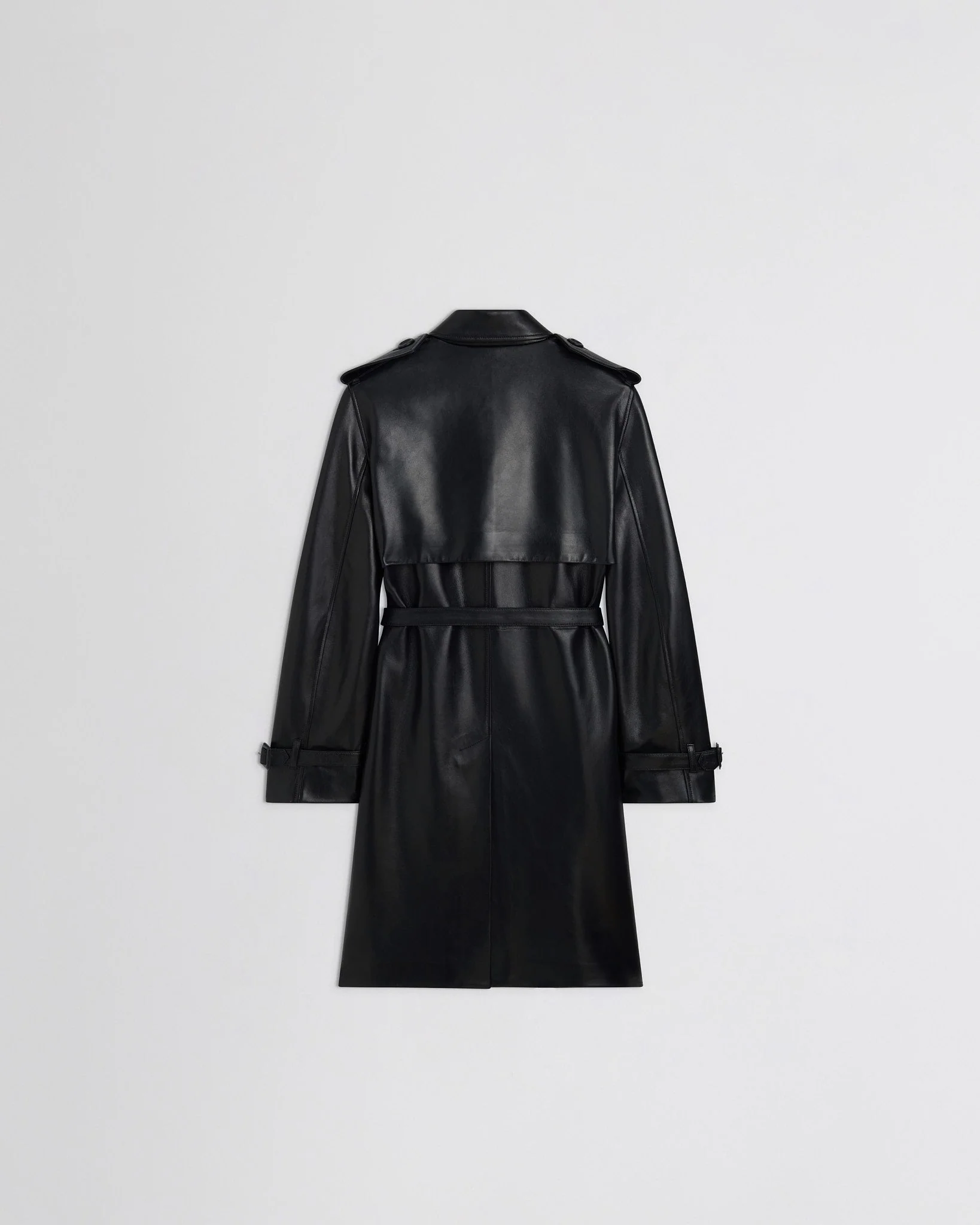 SHORT TRENCH | black leather - Image 2